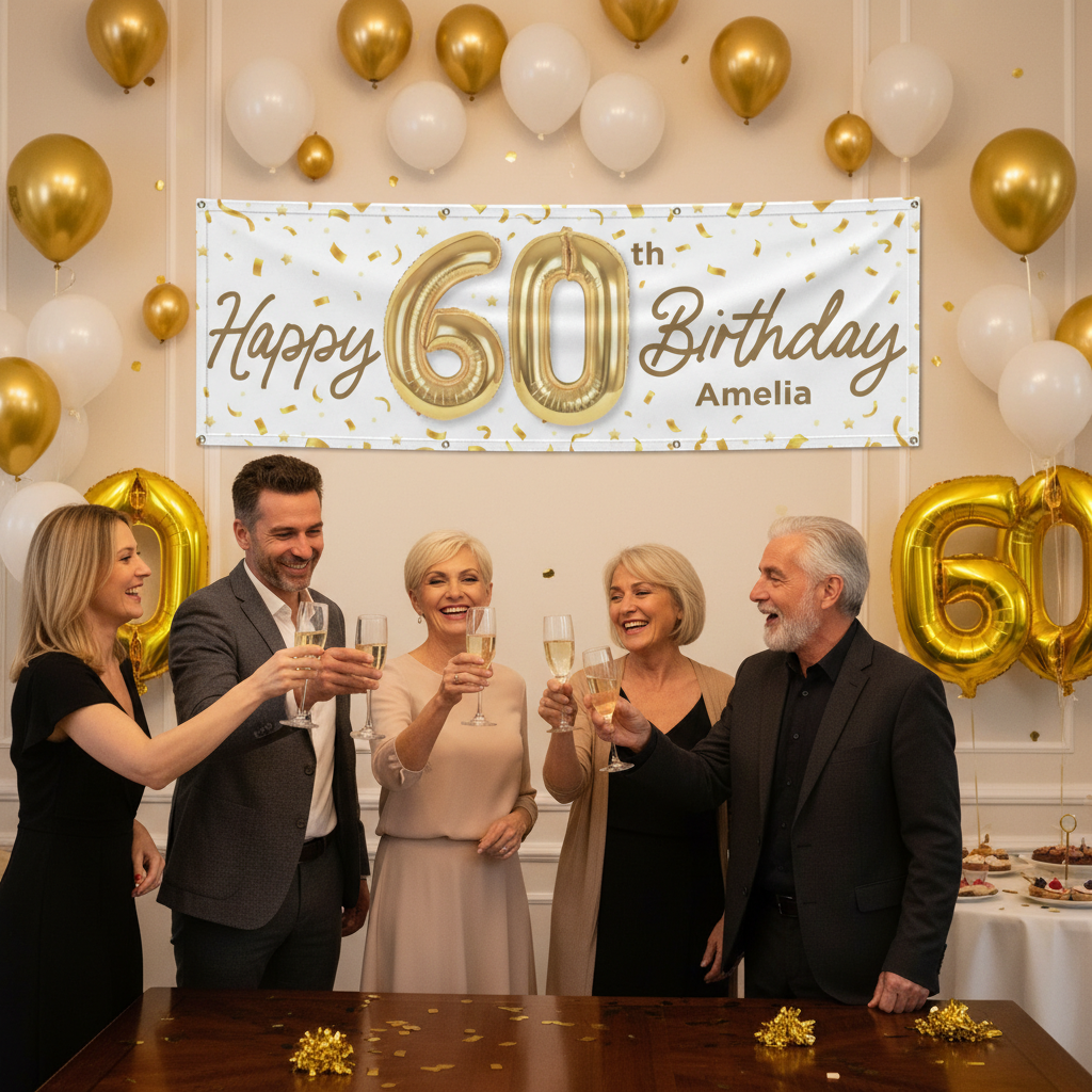 Personalised 60th Birthday Banner