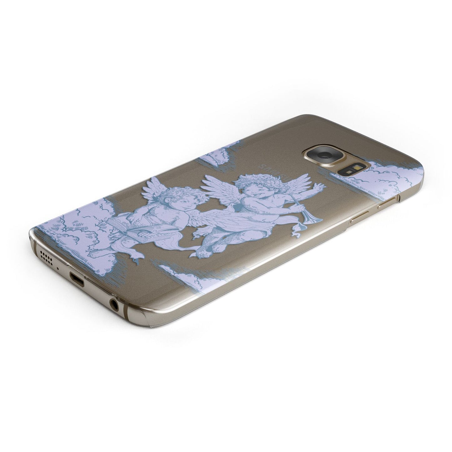 Angel Cloud Blue Protective Samsung Galaxy Case Angled Image