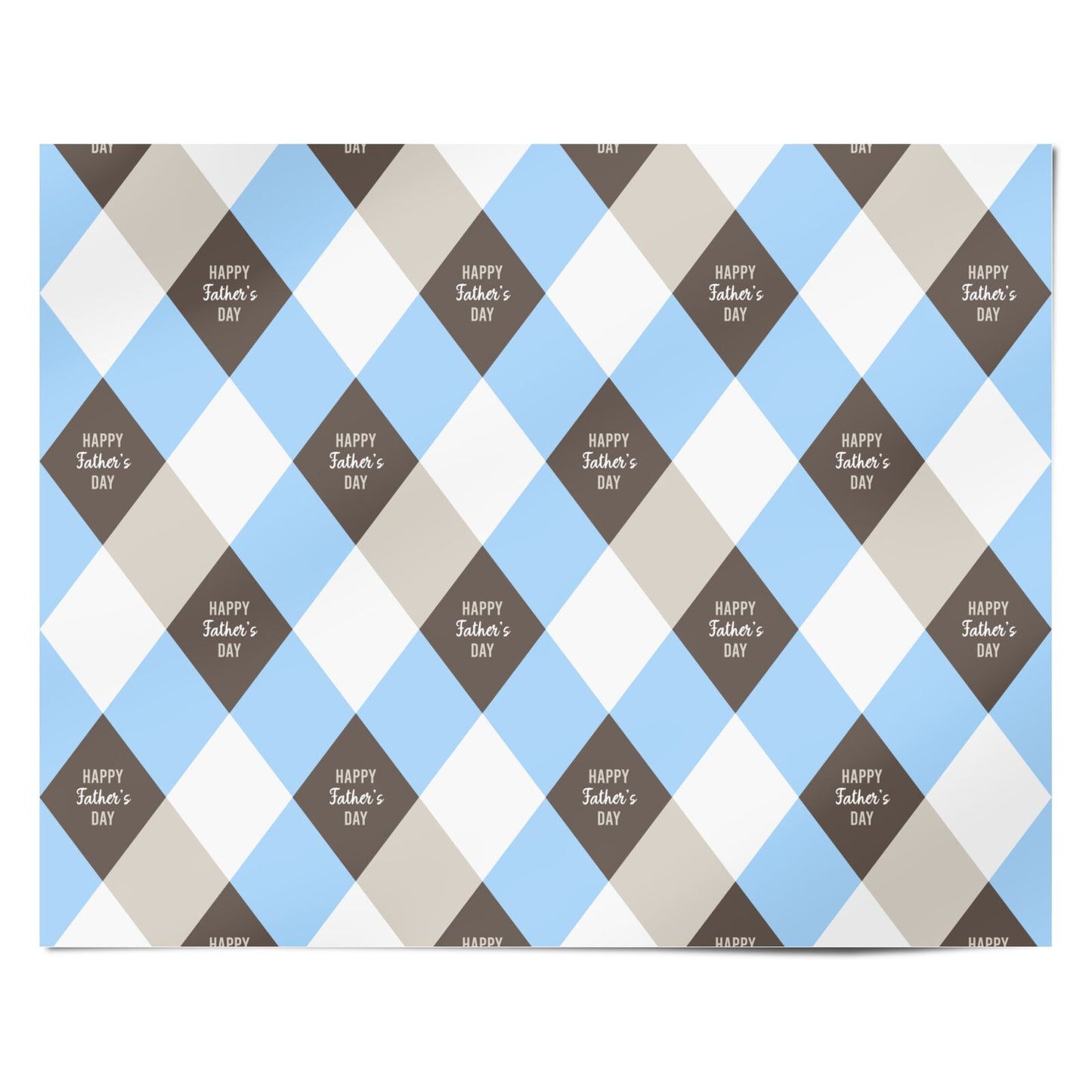 Argyle Fathers Day Personalised Wrapping Paper Alternative