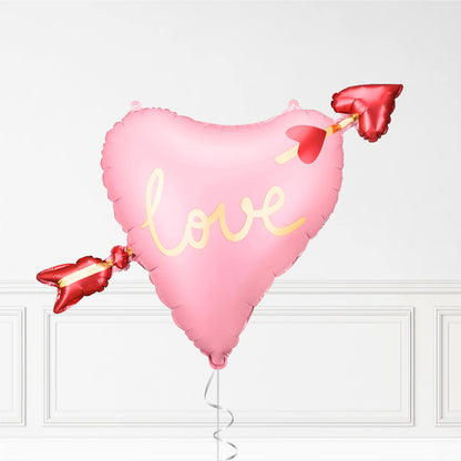Striped Love Heart Valentines Day Balloon