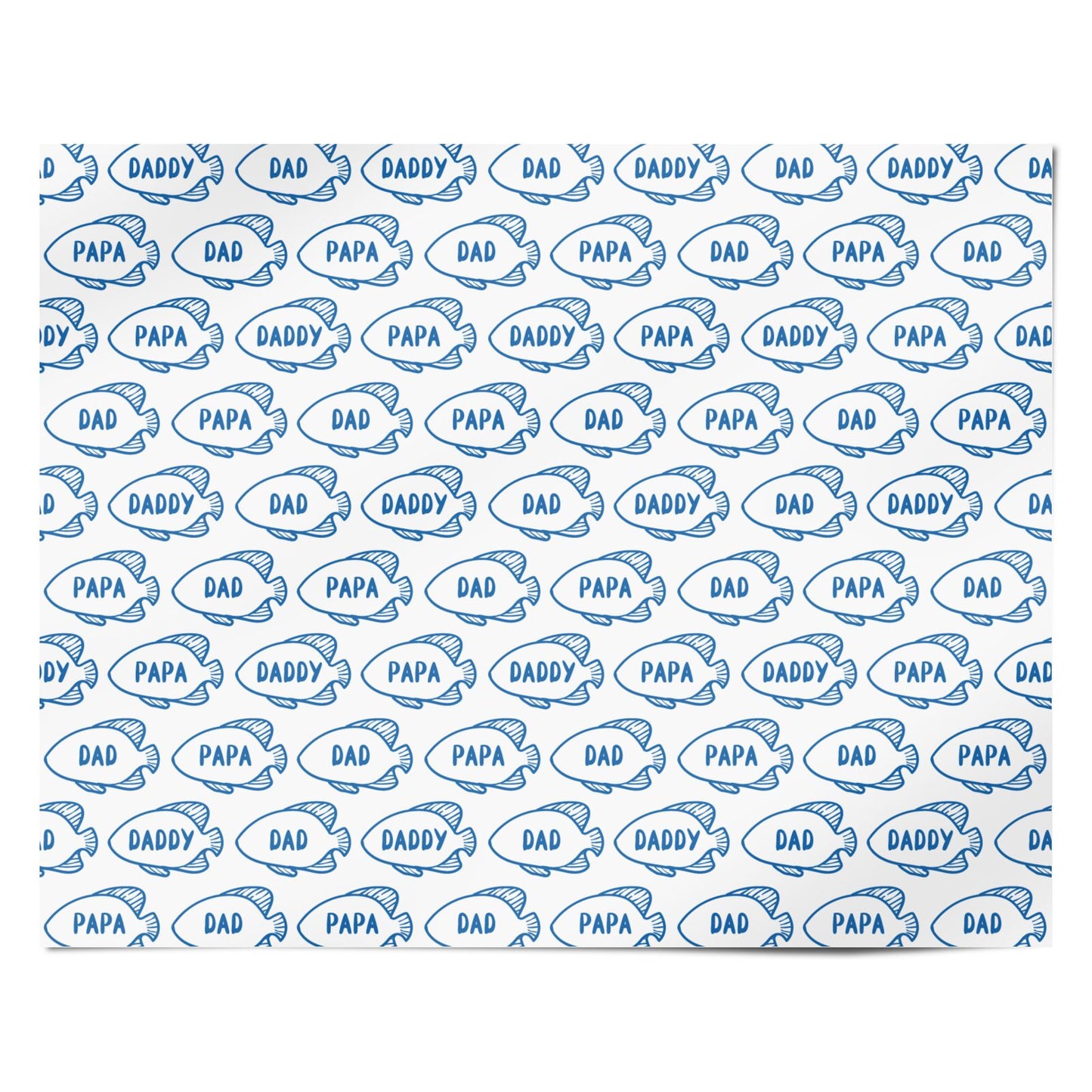 Blue Fish Fathers Day Personalised Wrapping Paper Alternative