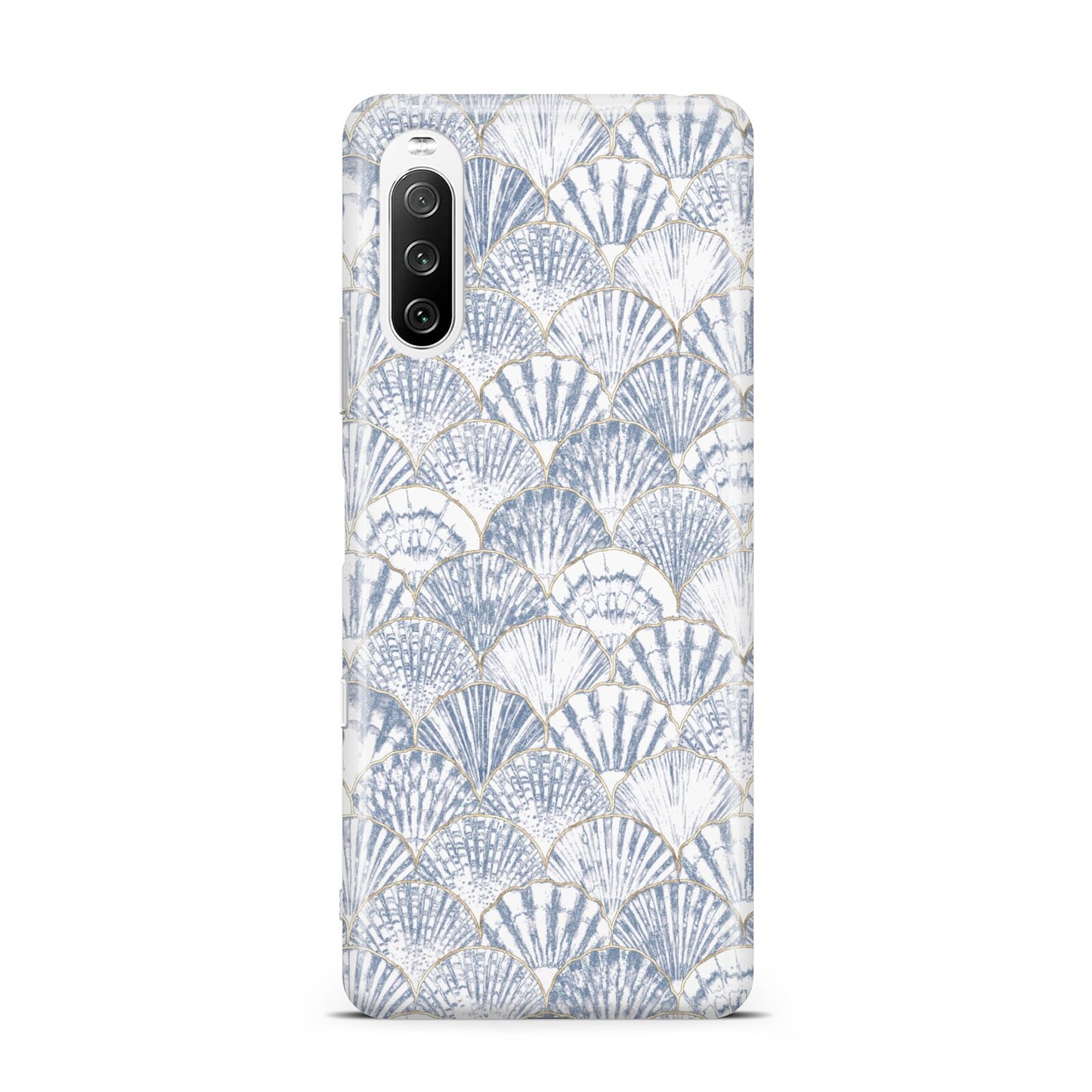 Blue Seashell Pattern Sony Xperia 10 III Case