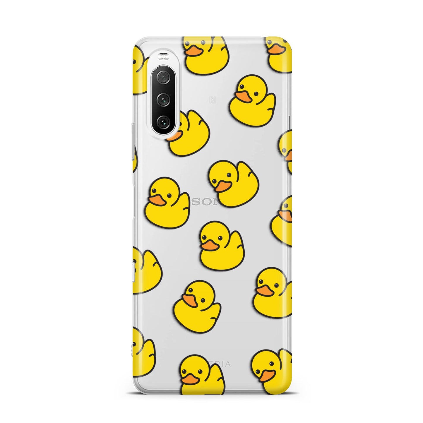 Bright Yellow Rubber Duck Pattern Sony Xperia 10 III Case
