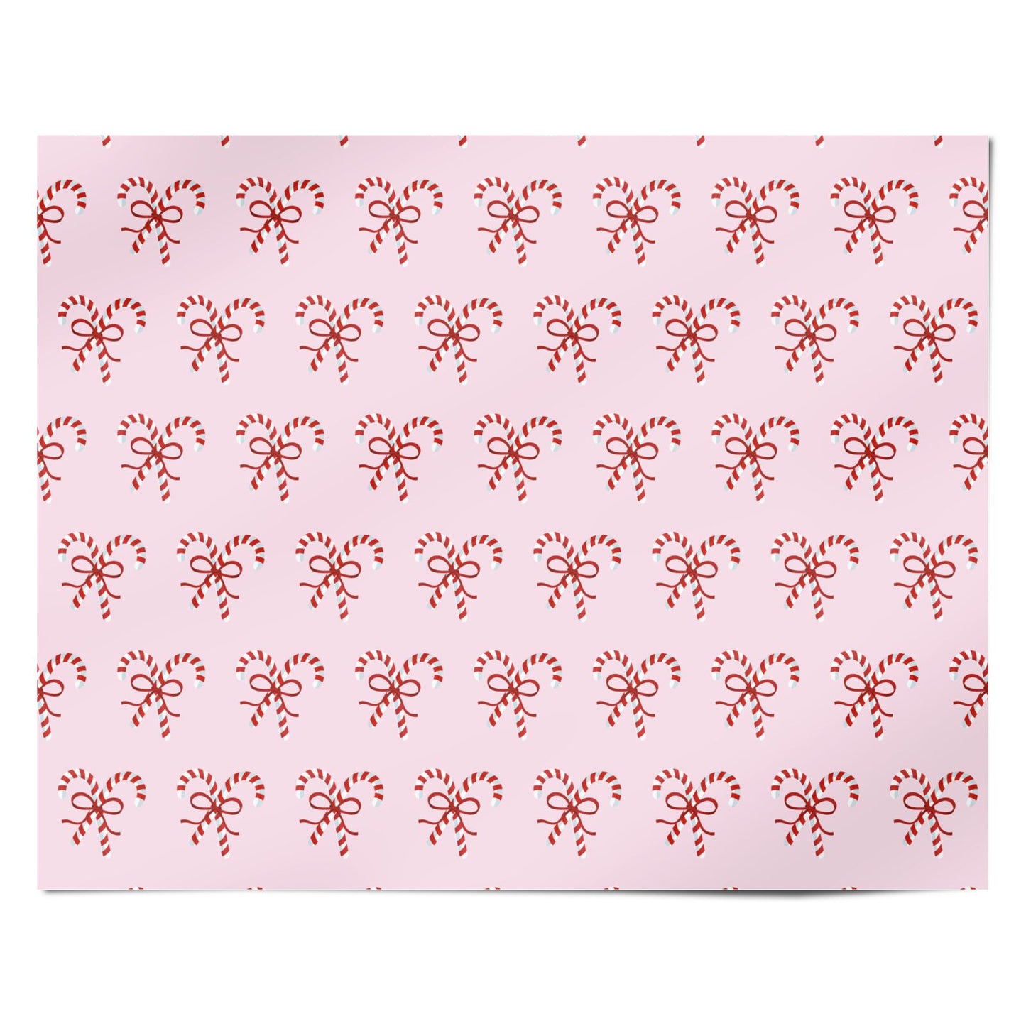 Candy Cane Bow Personalised Wrapping Paper Alternative
