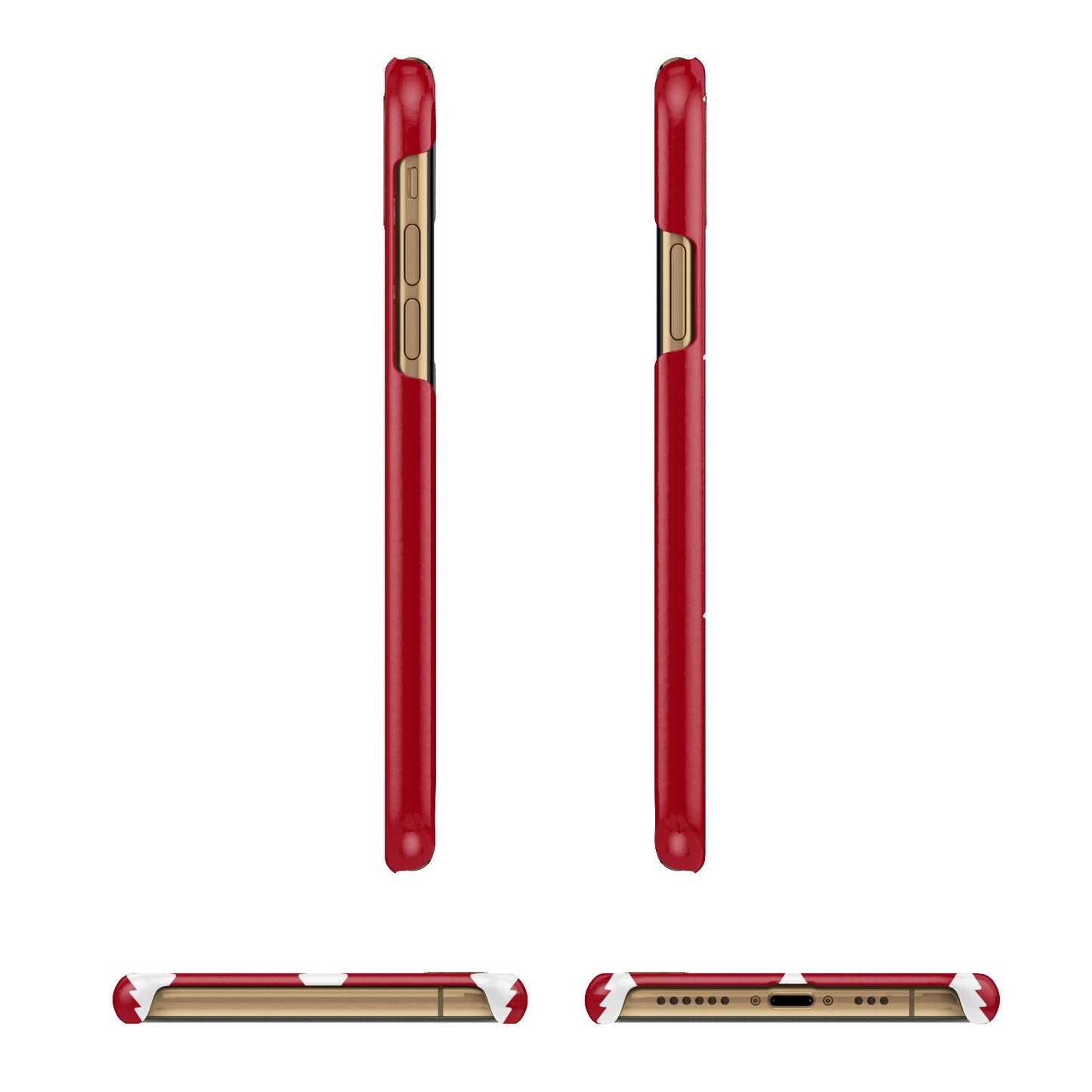 Classic Red Christmas Trees iPhone 13 3D Snap Case Angle Images