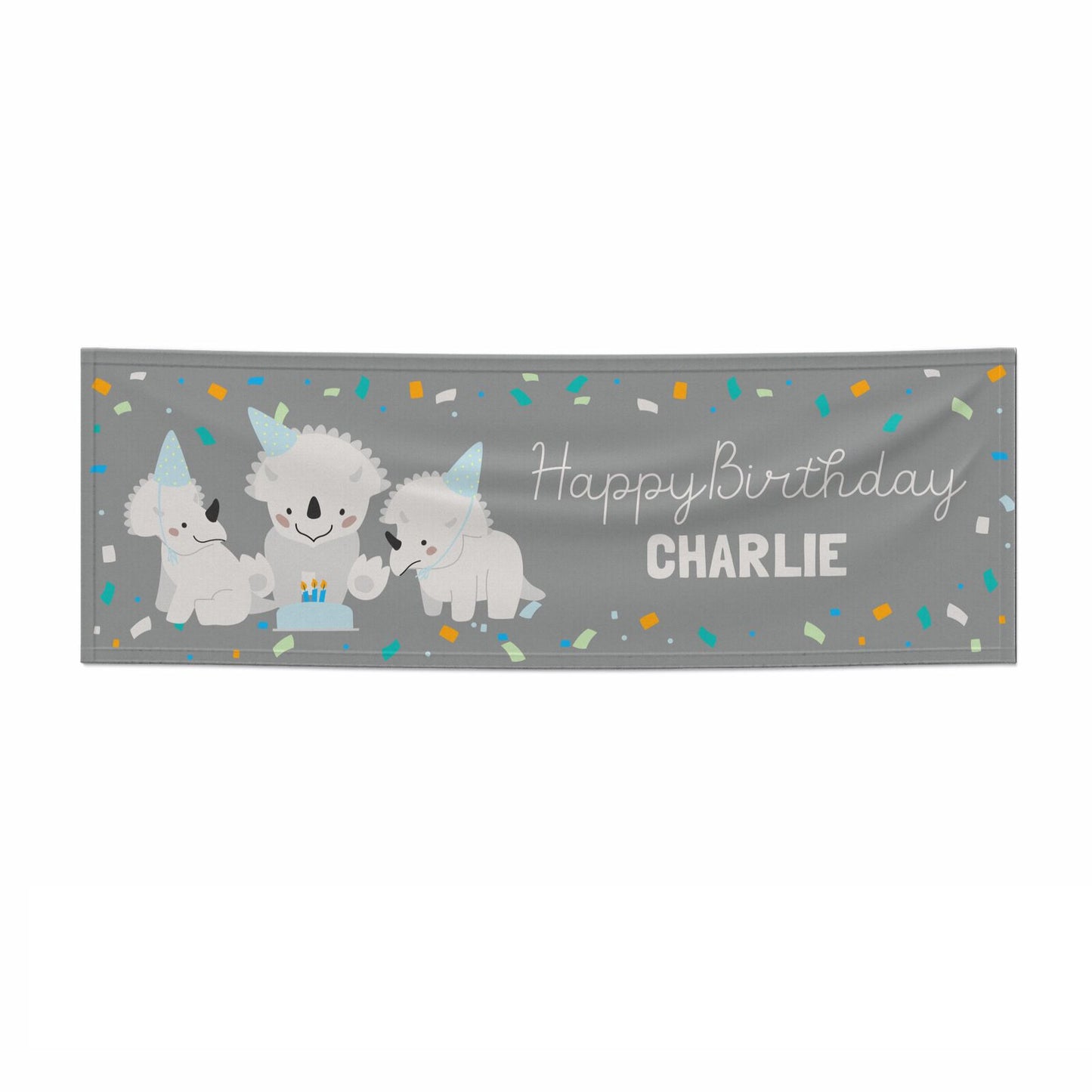 Dino Friends Happy Birthday 3x1 Paper Banner