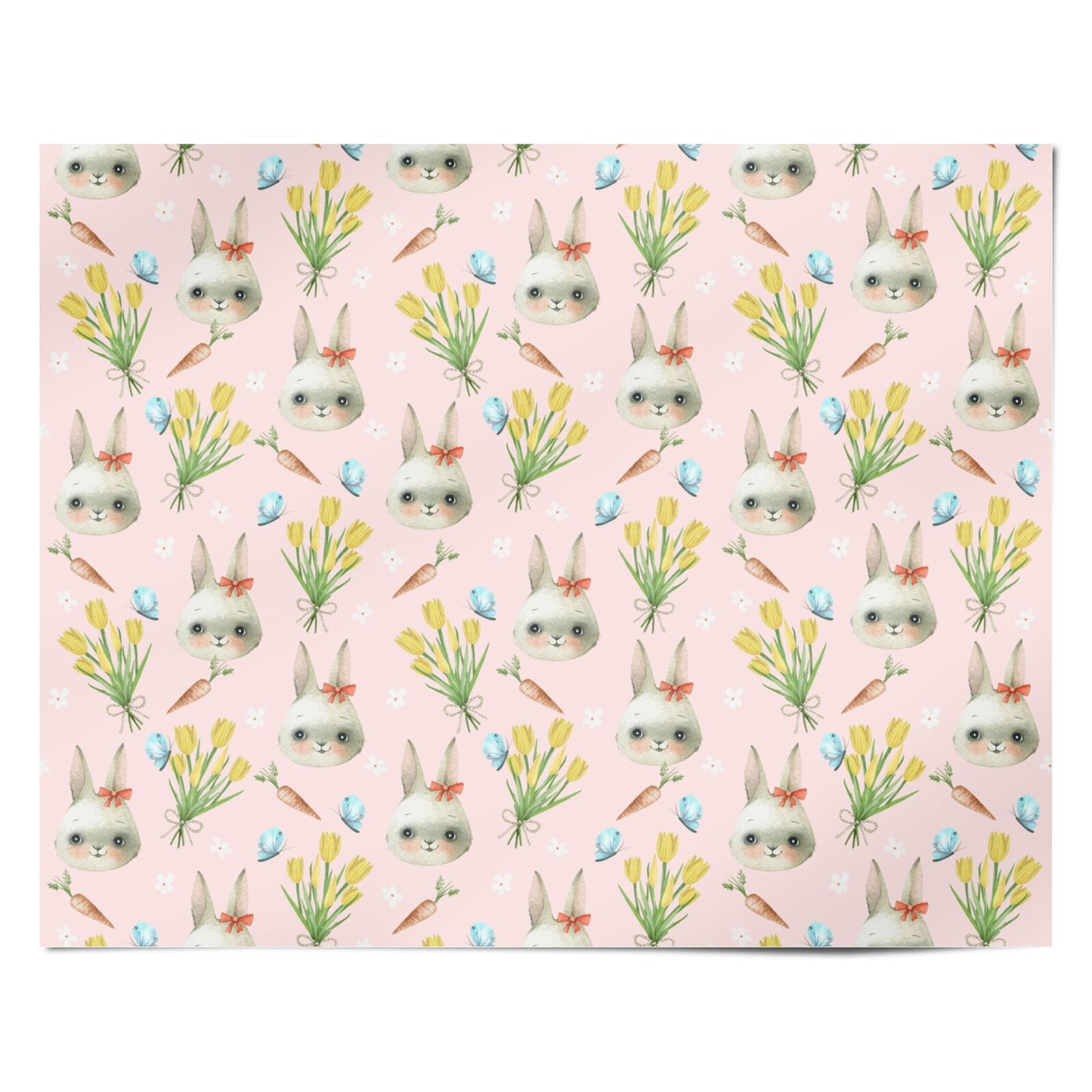 Easter Bunny Tulip Personalised Wrapping Paper Alternative
