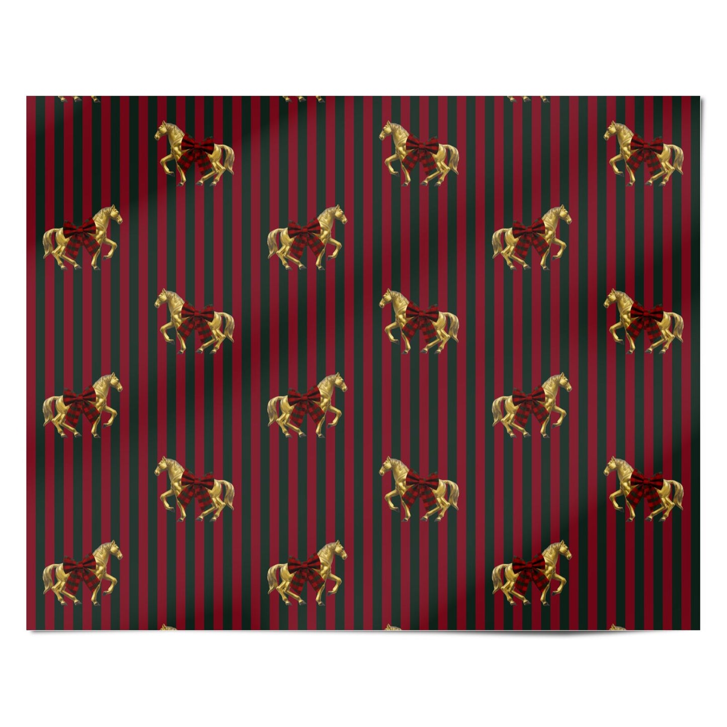 Golden Tartan Horse Personalised Wrapping Paper Alternative