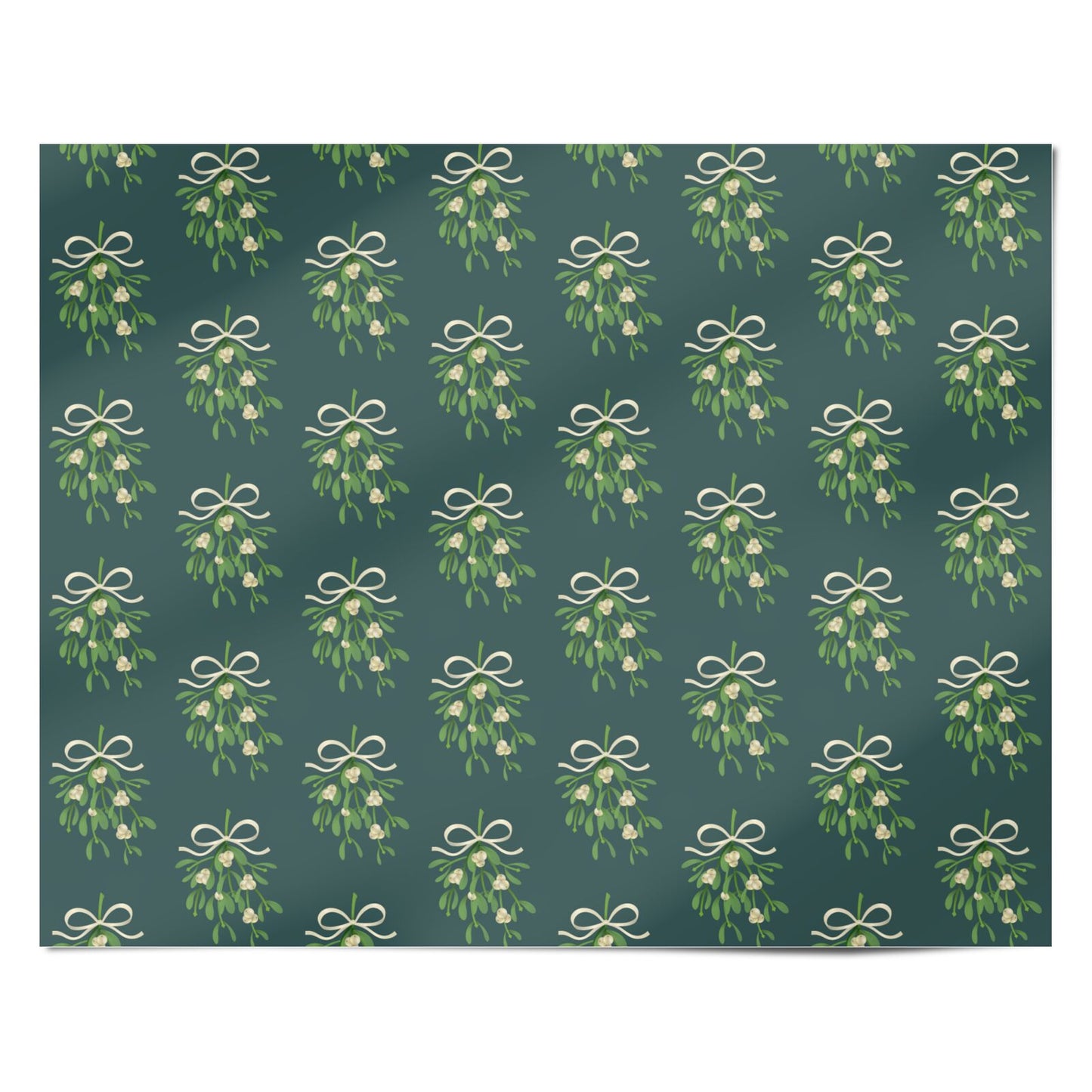 Green Mistletoe Personalised Wrapping Paper Alternative