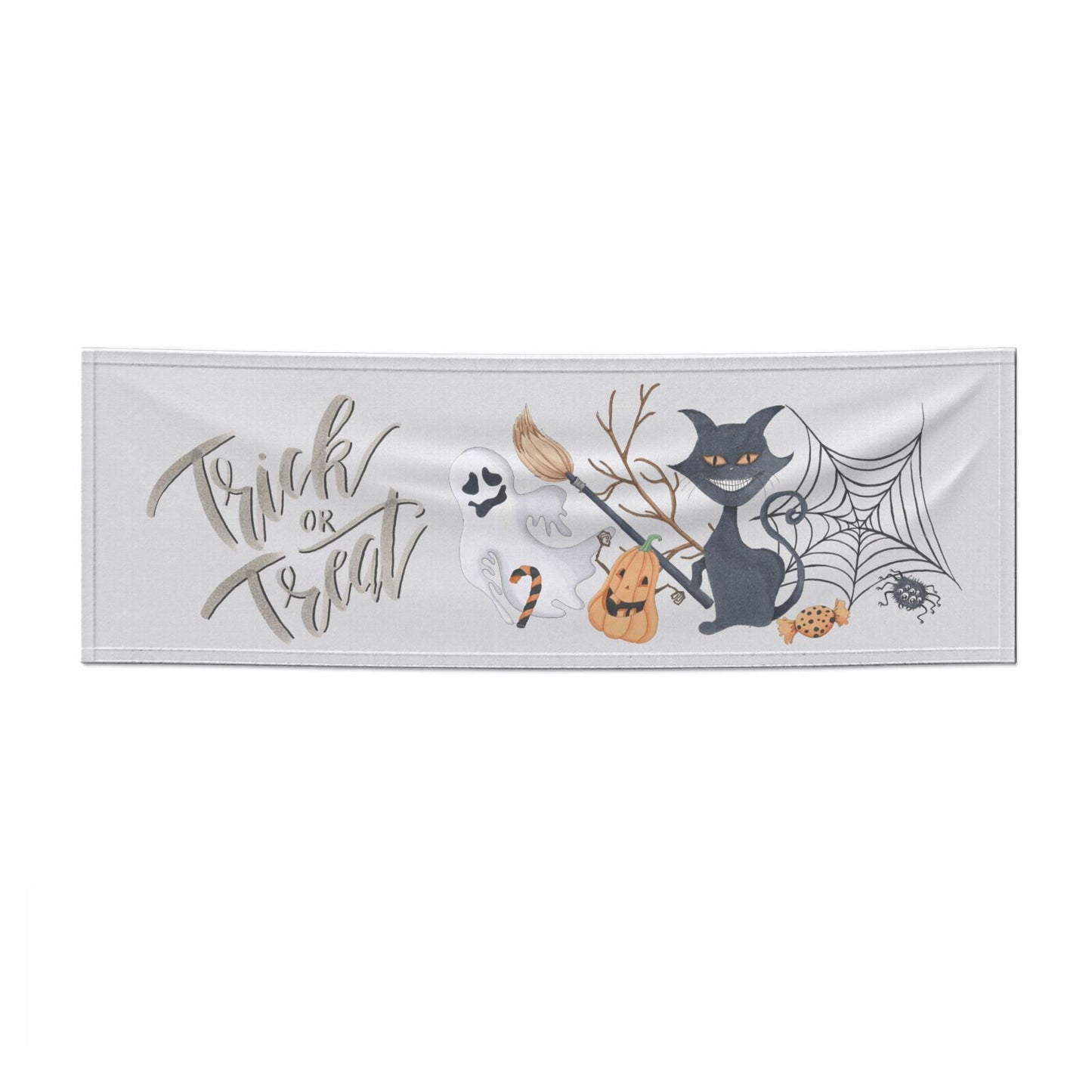 Grinning Cat Halloween 3x1 Paper Banner