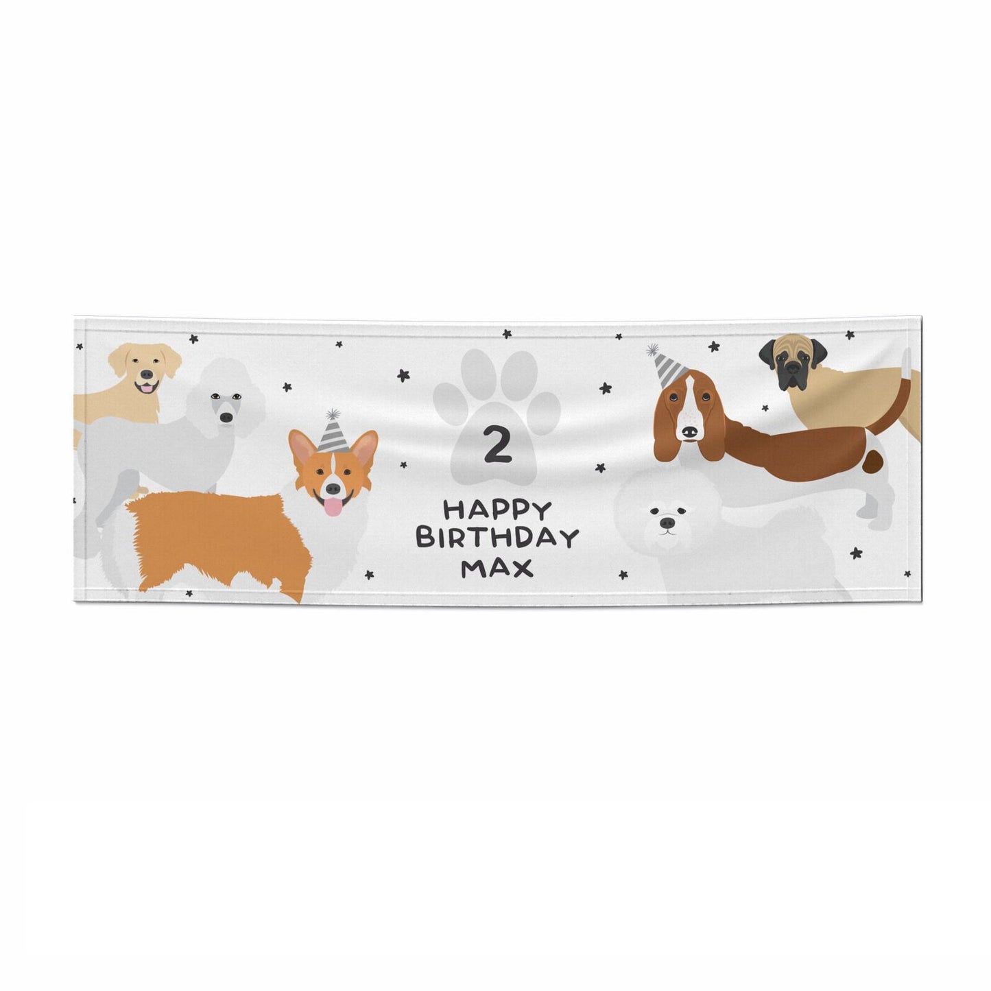Happy Birthday Personalised Dogs 3x1 Paper Banner