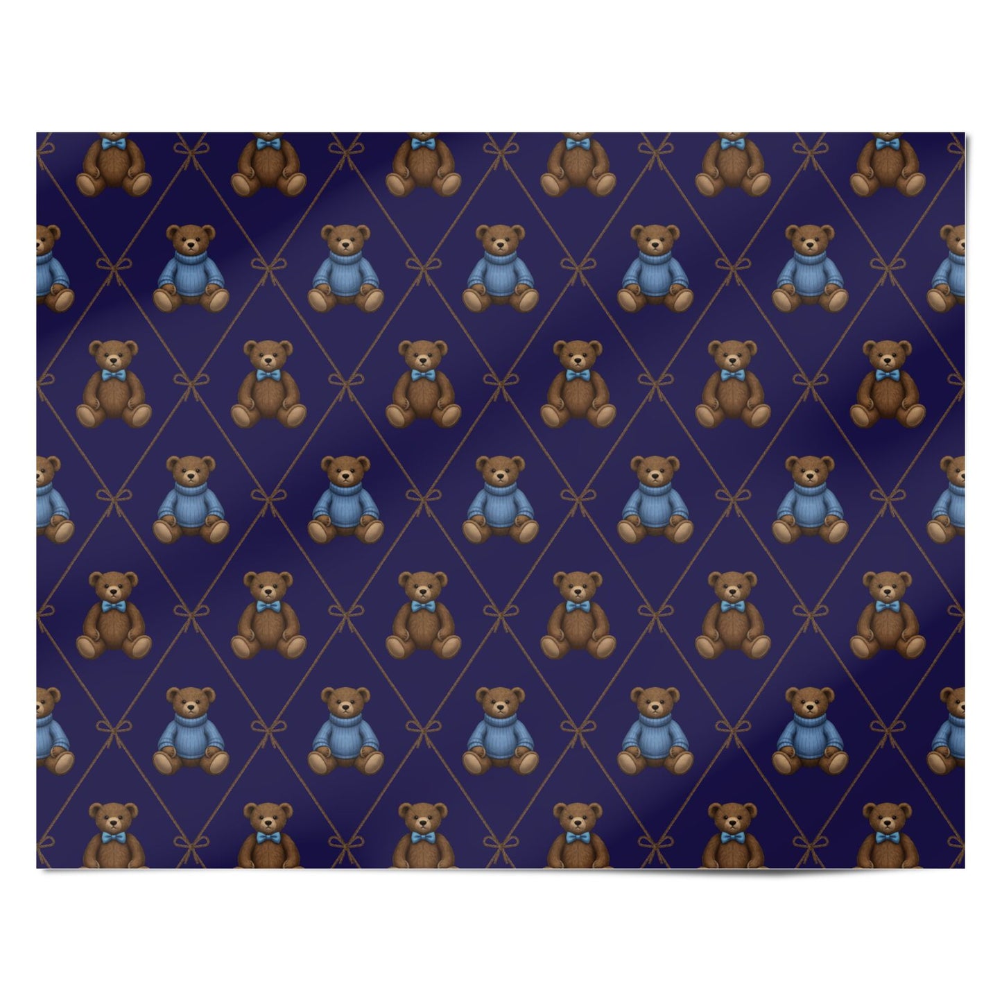 Little Blue Bear Personalised Wrapping Paper Alternative