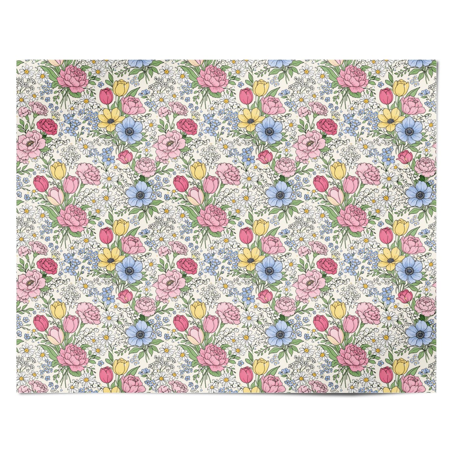 Mothers Day Pastel Floral Personalised Wrapping Paper Alternative