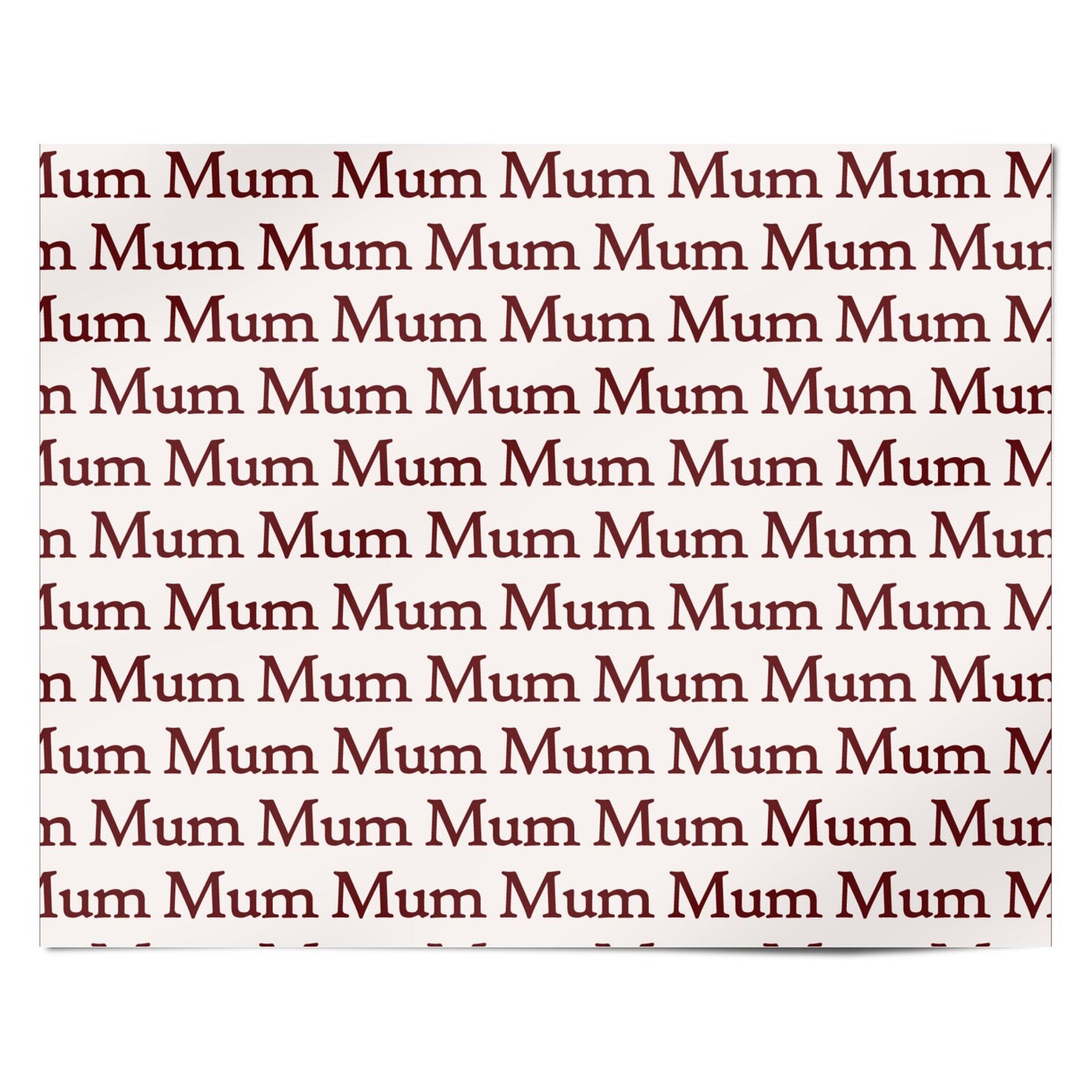 Mum Text Mothers Day Birthday Personalised Wrapping Paper Alternative