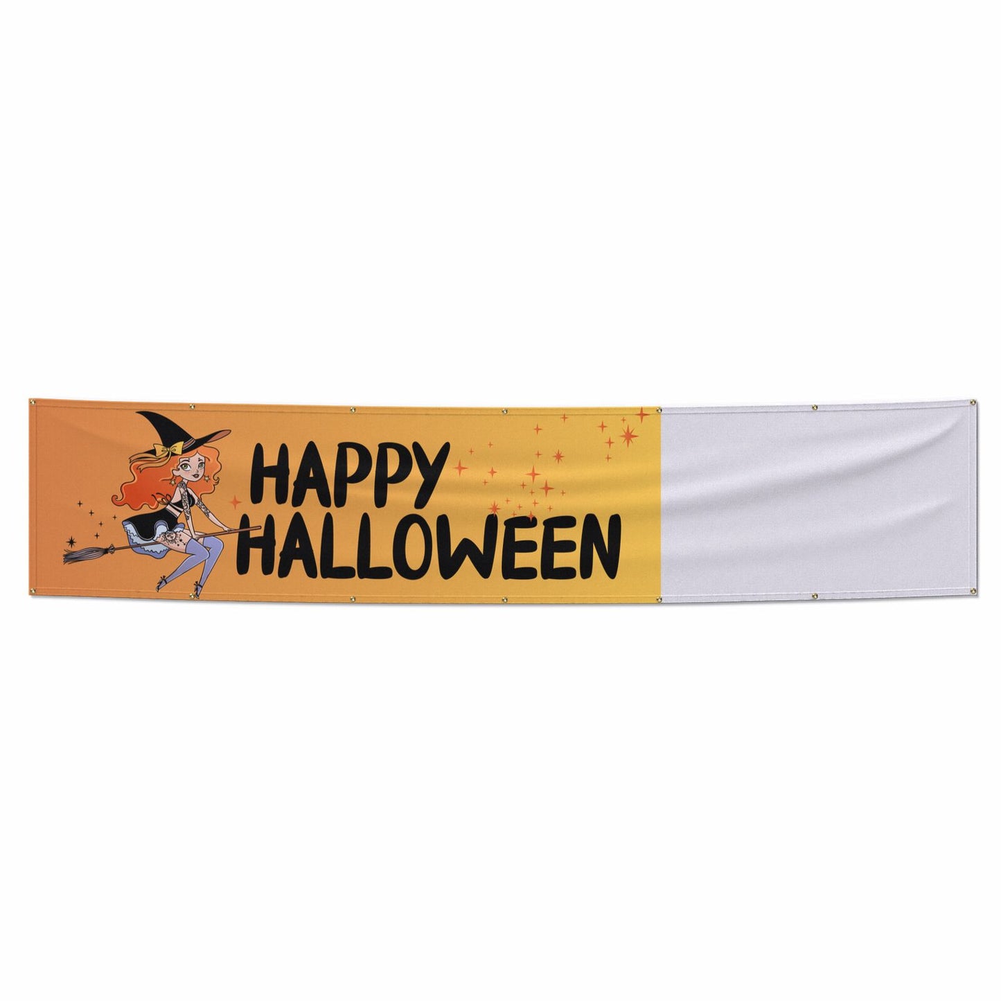 Orange Haired Personalised Witch 12x2 5 Vinly Banner with Grommets