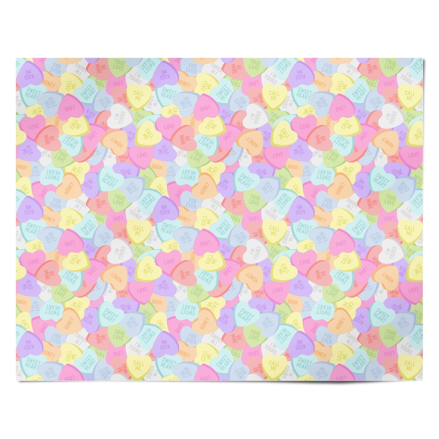 Pastel Candy Hearts Personalised Wrapping Paper Alternative