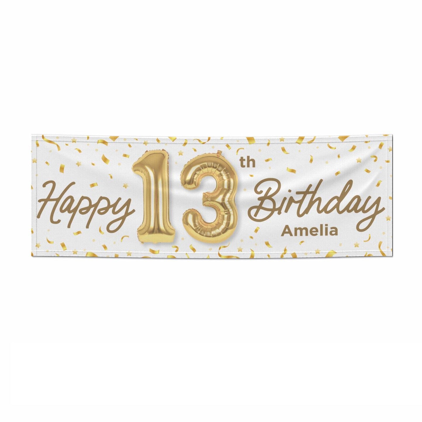 Personalised 13th Birthday 3x1 Paper Banner