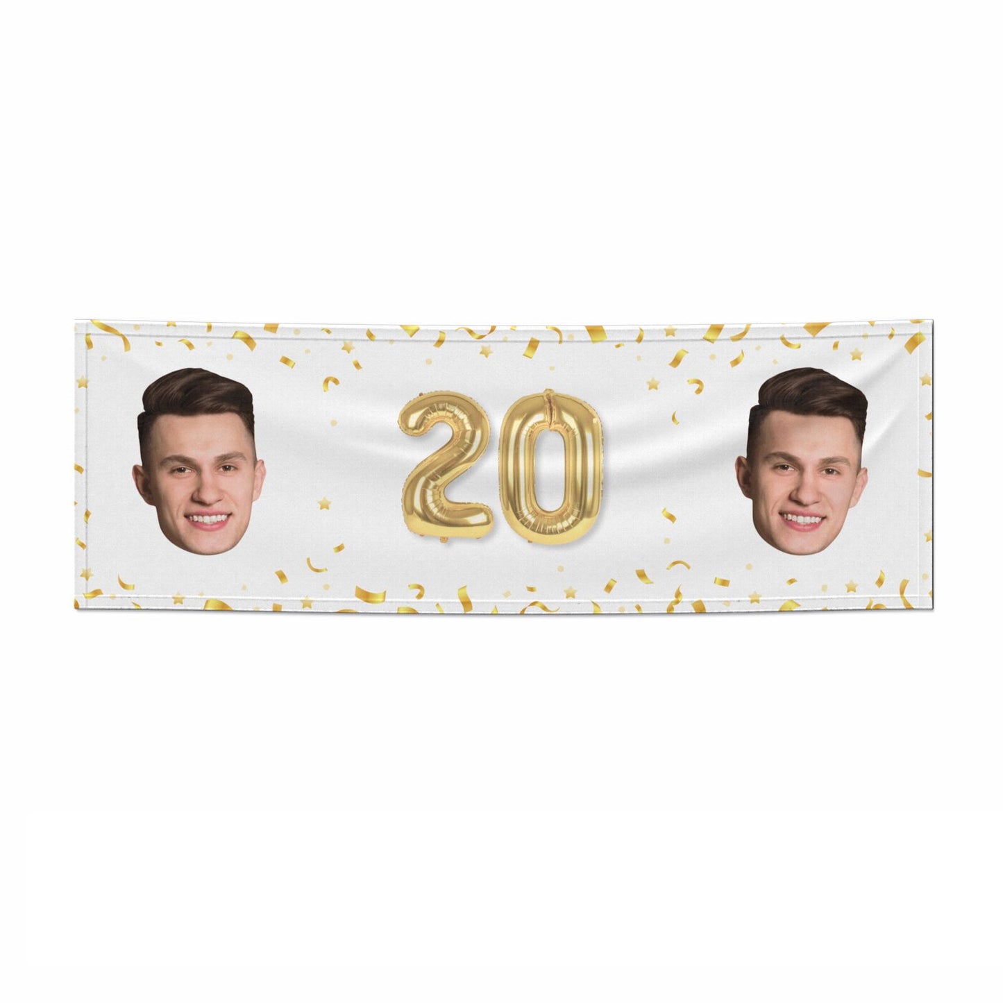 Personalised Birthday Photo Face 3x1 Paper Banner