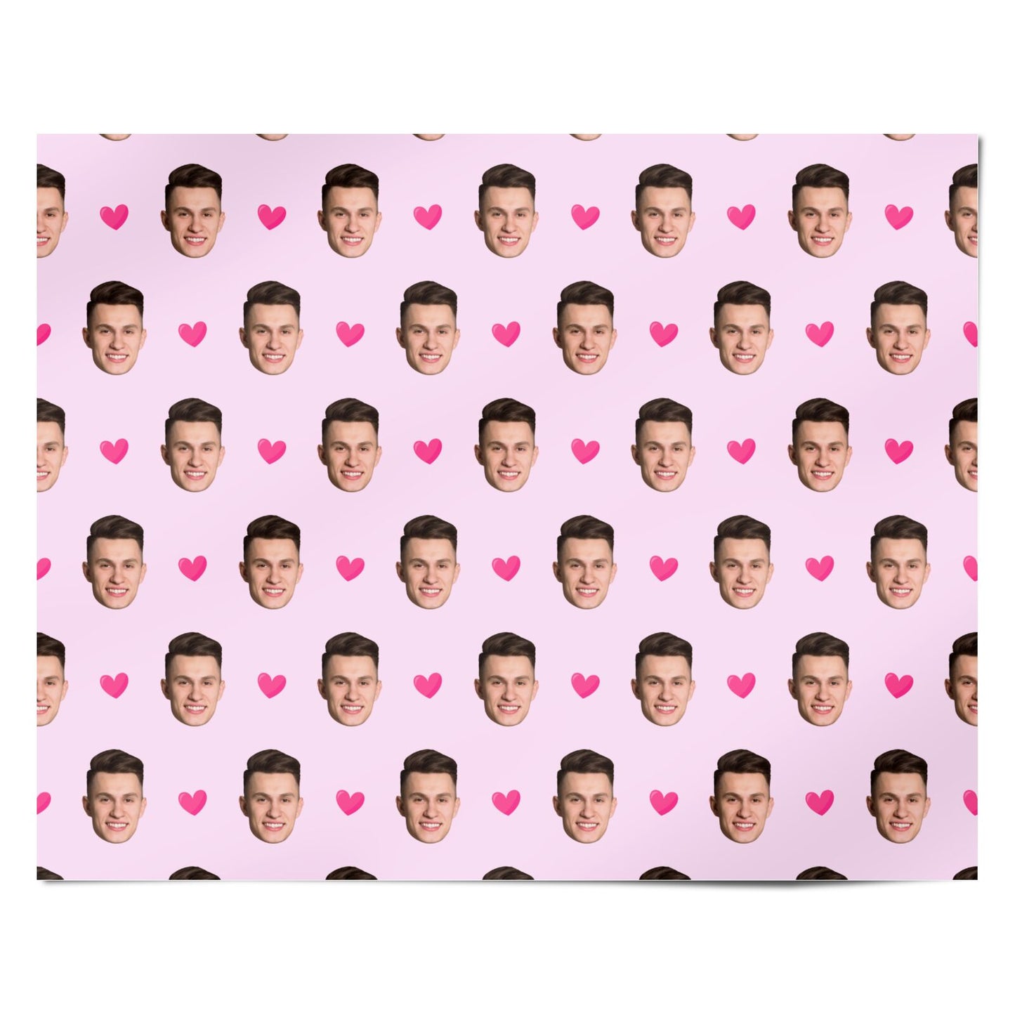 Personalised Face and Heart Photo Pattern Personalised Wrapping Paper Alternative