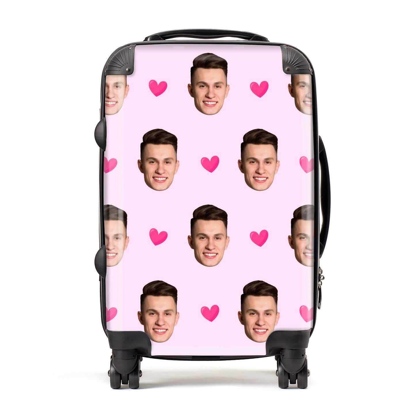 Personalised Face and Heart Photo Pattern Suitcase