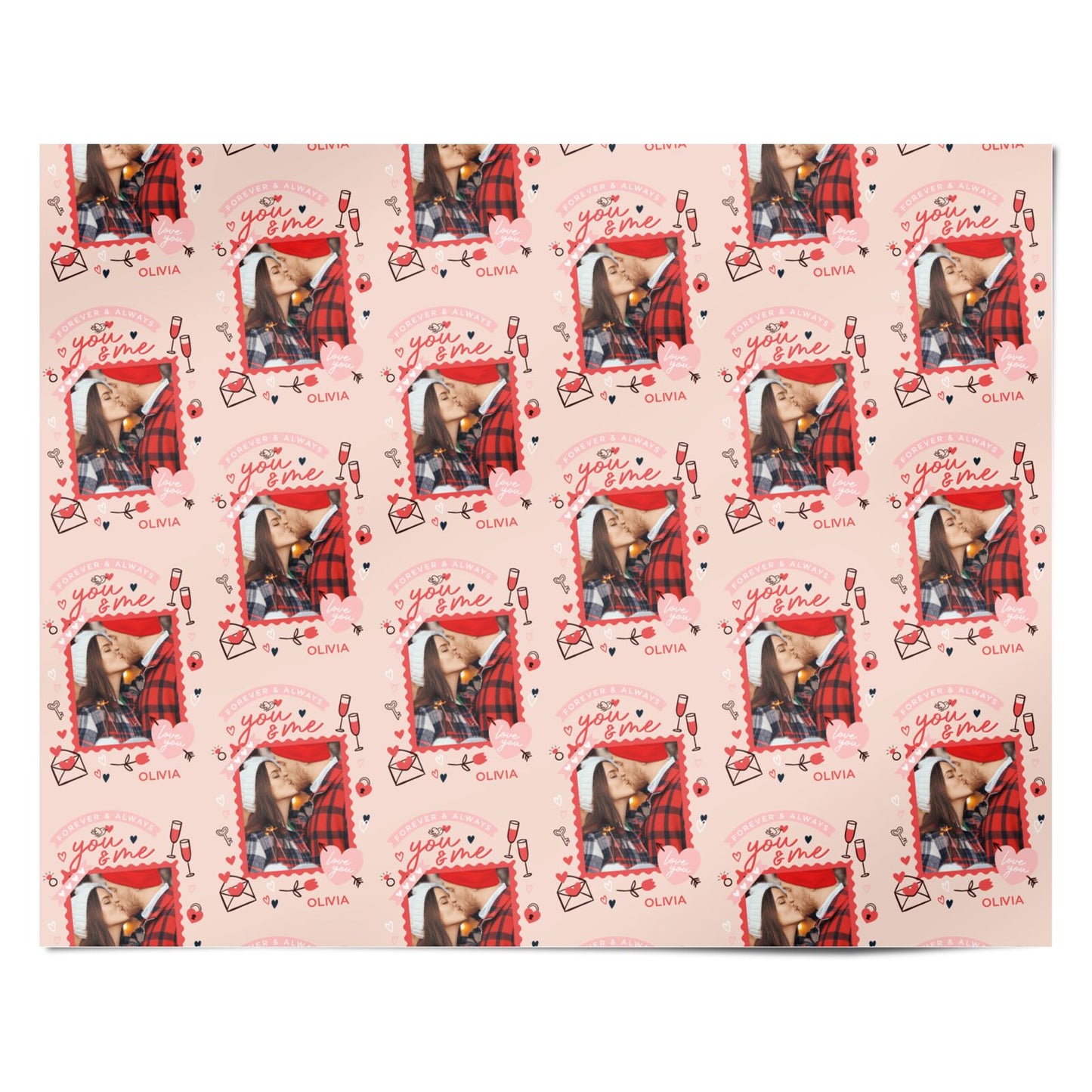 Personalised Forever and Always Couple Photo Personalised Wrapping Paper Alternative