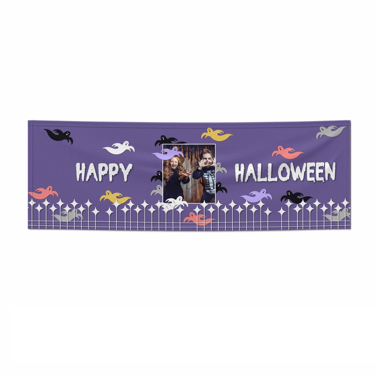 Personalised Halloween Photo Upload 3x1 Paper Banner
