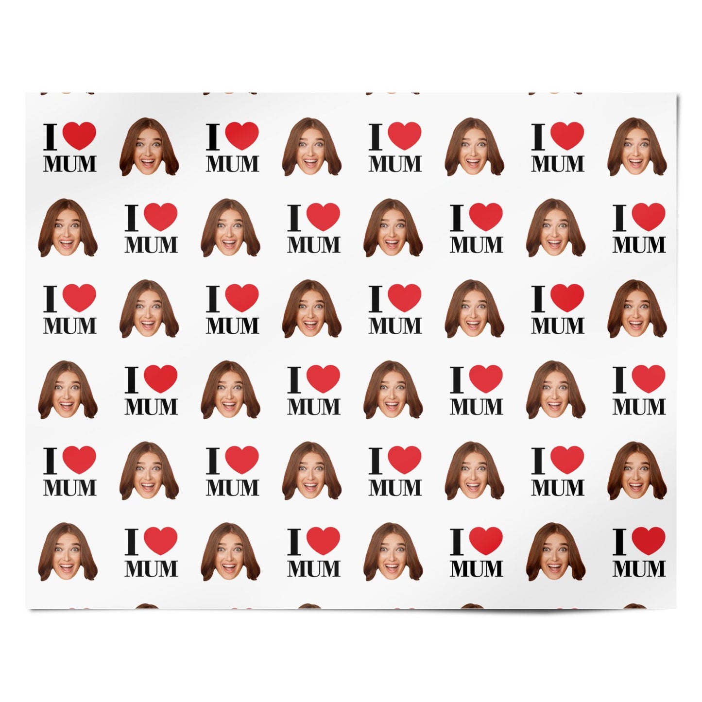 Personalised I Love Mum Photo Design Personalised Wrapping Paper Alternative