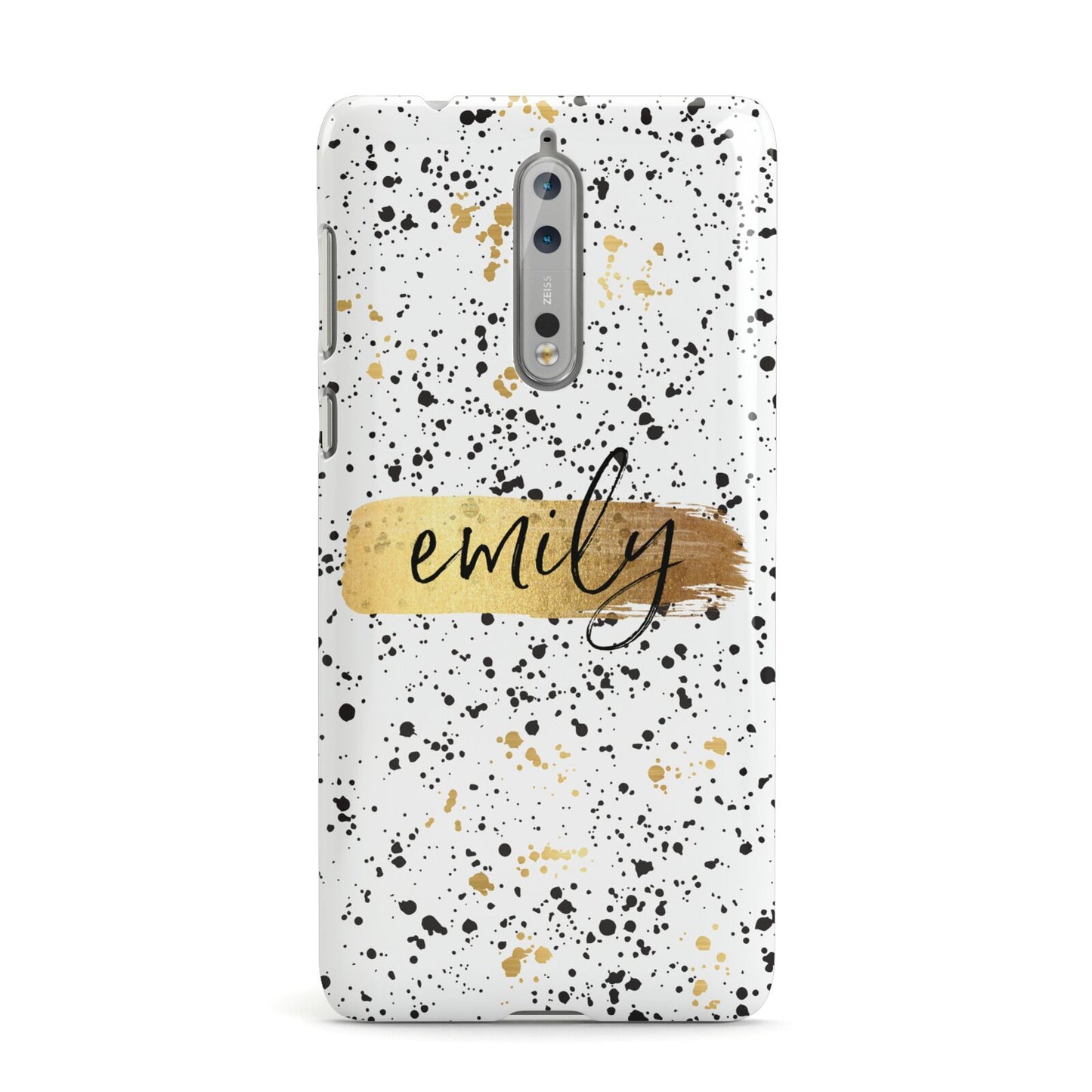 Personalised Ink Splatter Gold Nokia Case
