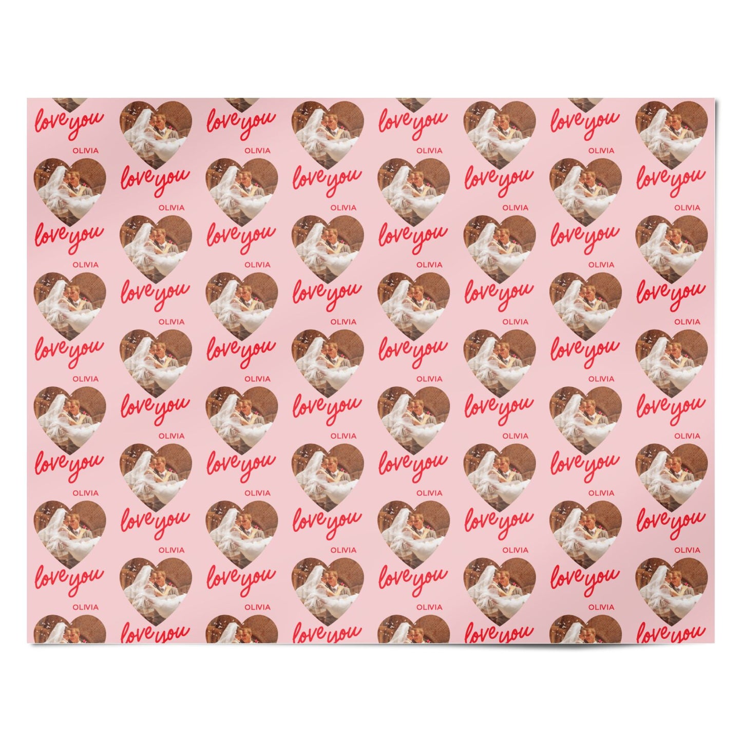 Personalised Love Heart Photo Personalised Wrapping Paper Alternative