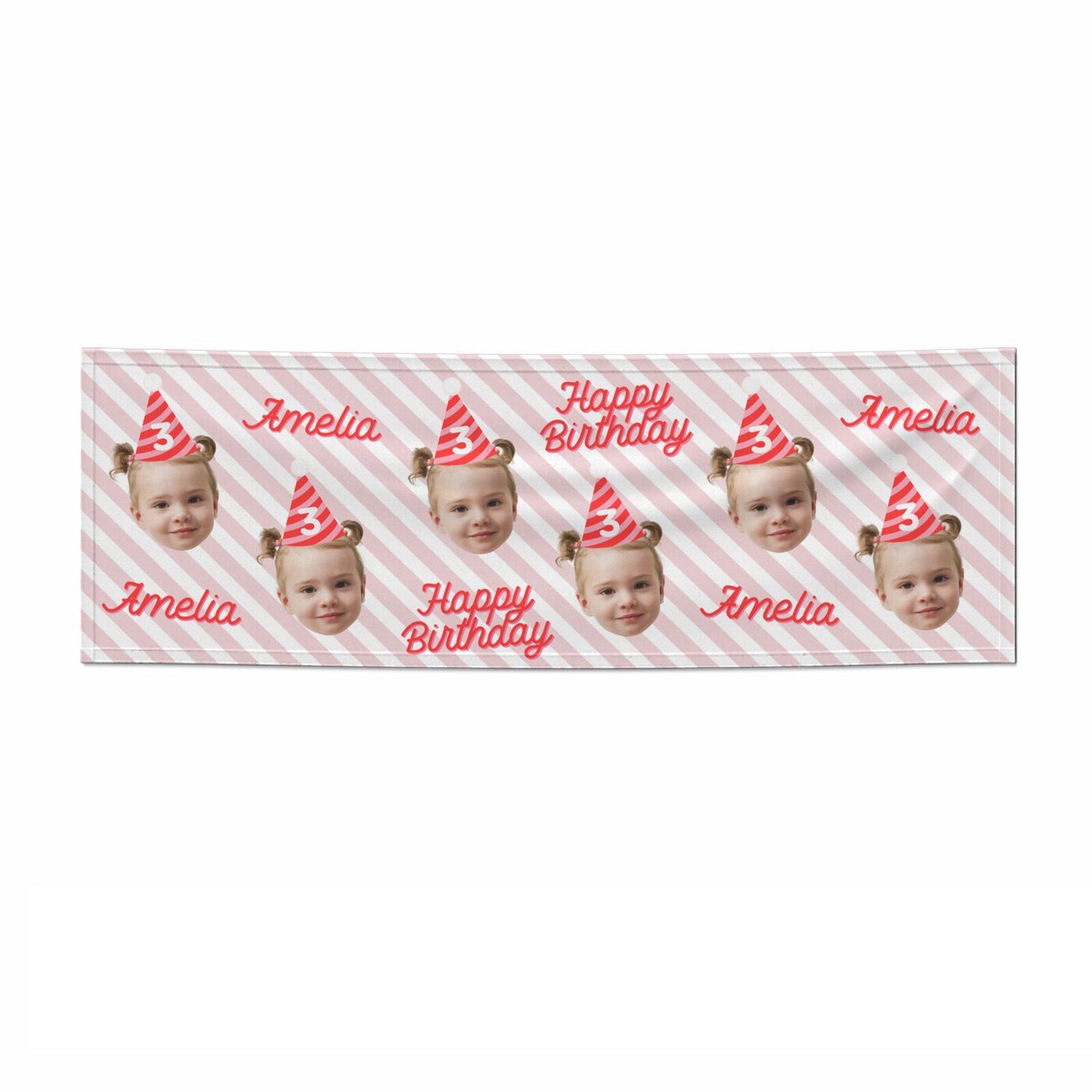 Personalised Photo Birthday Party Hat 3x1 Paper Banner