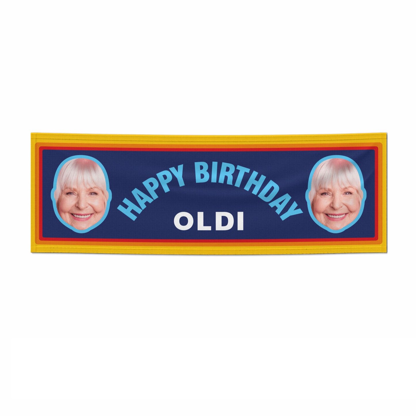 Personalised Photo Funny Oldi Birthday 3x1 Paper Banner