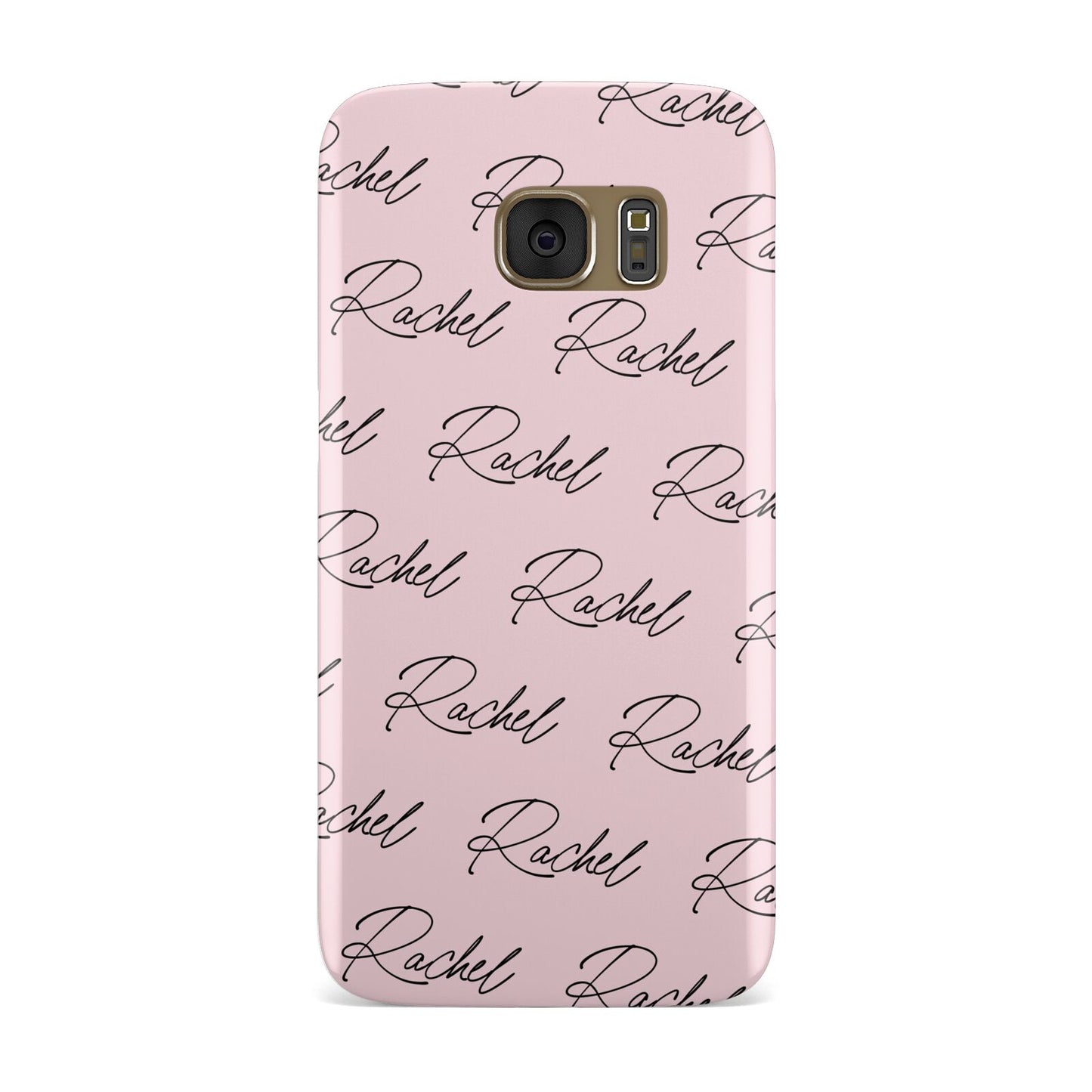 Personalised Pink Script Name Pattern Samsung Galaxy Case