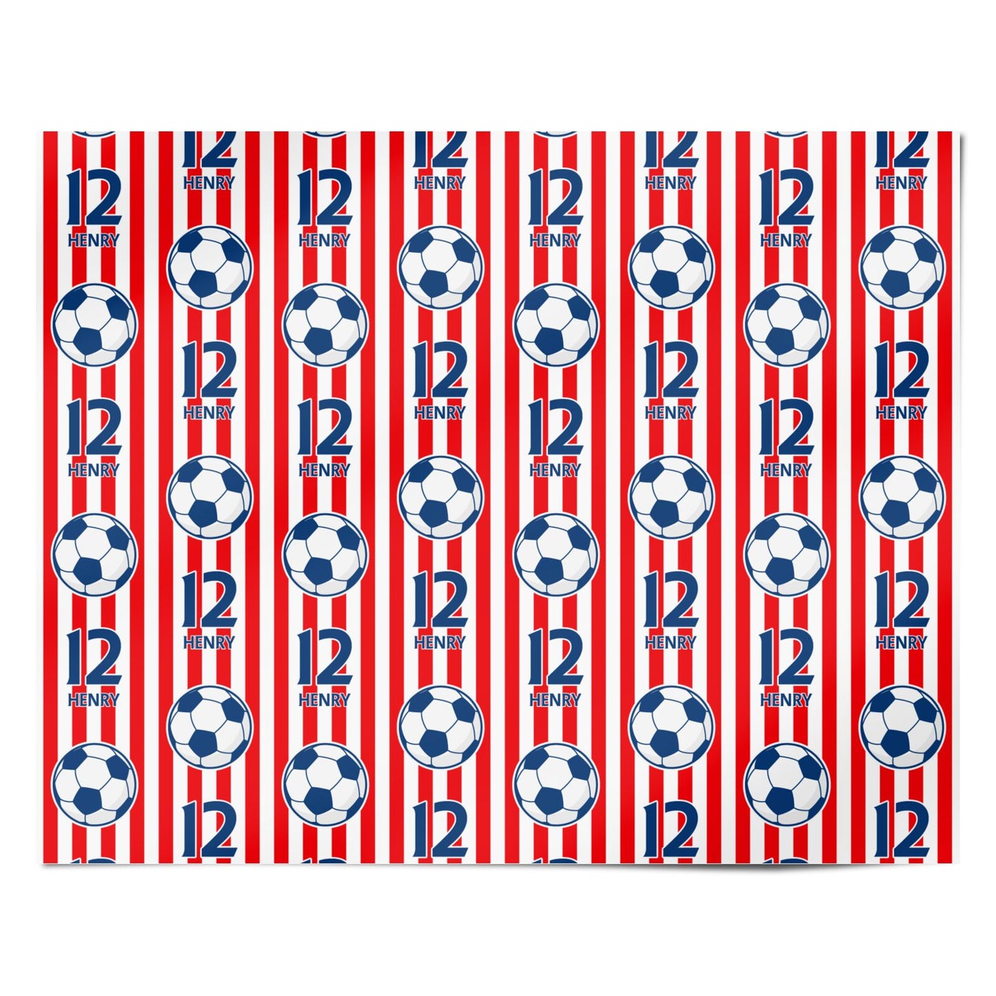 Personalised Red and White Football Personalised Wrapping Paper Alternative