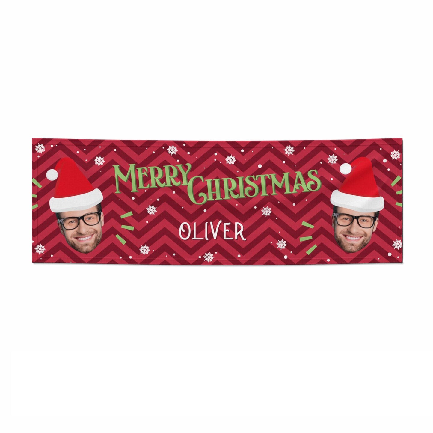 Personalised Santa Face 3x1 Paper Banner