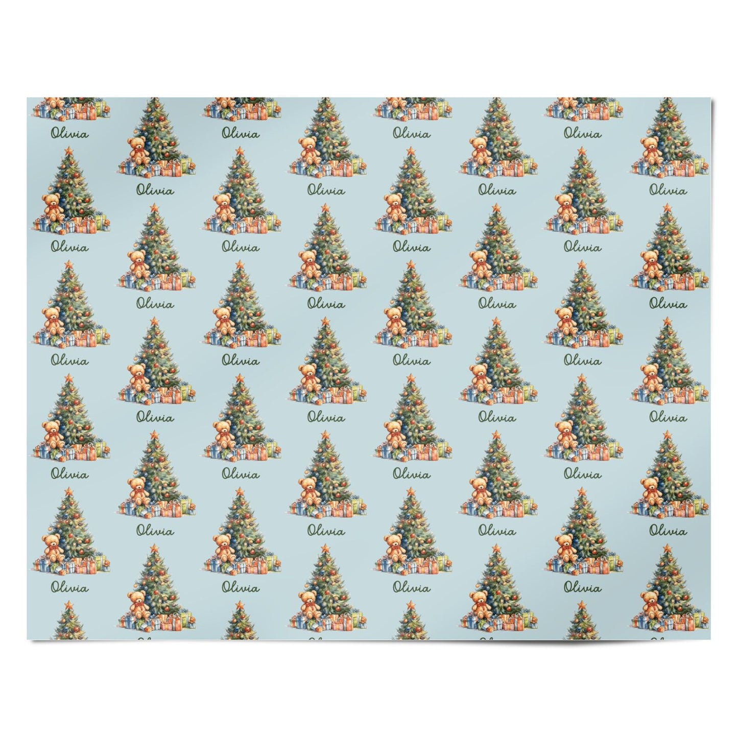 Personalised Traditional Christmas Tree Personalised Wrapping Paper Alternative