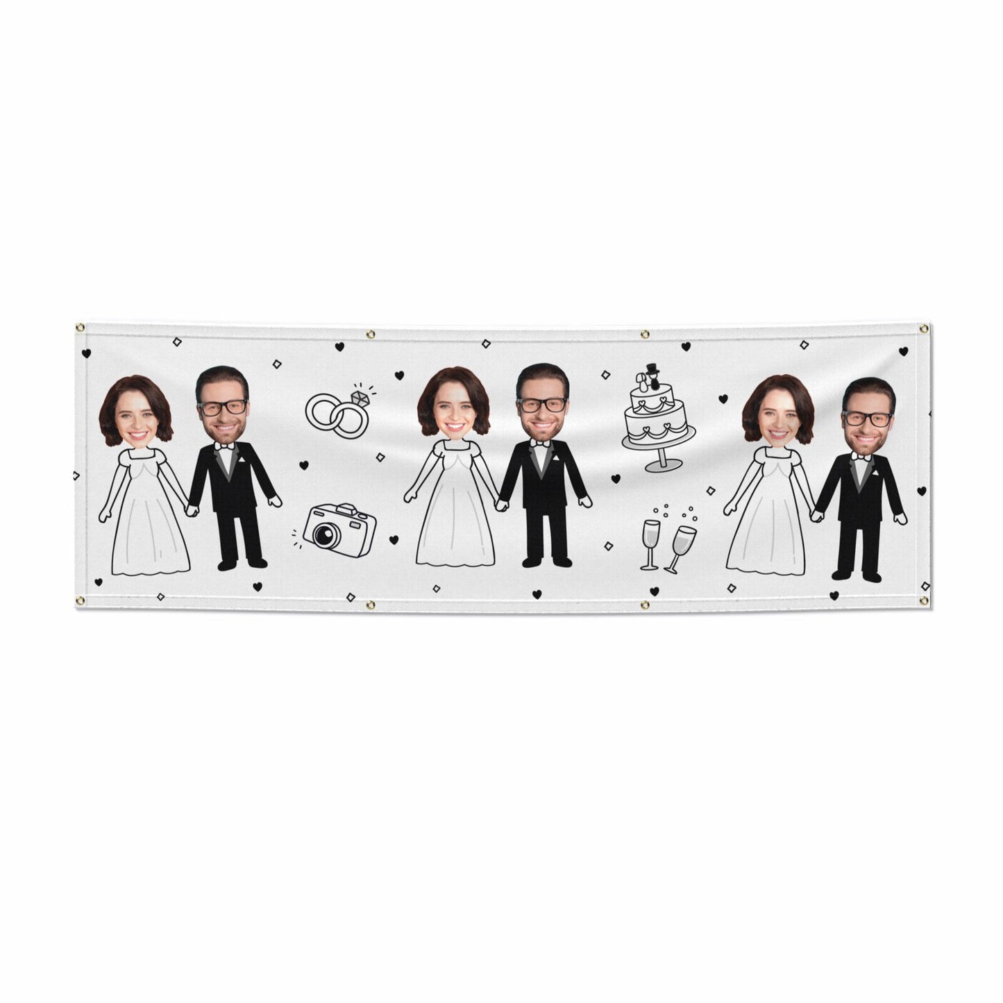 Personalised Wedding Couple Photo 6x2 Banner