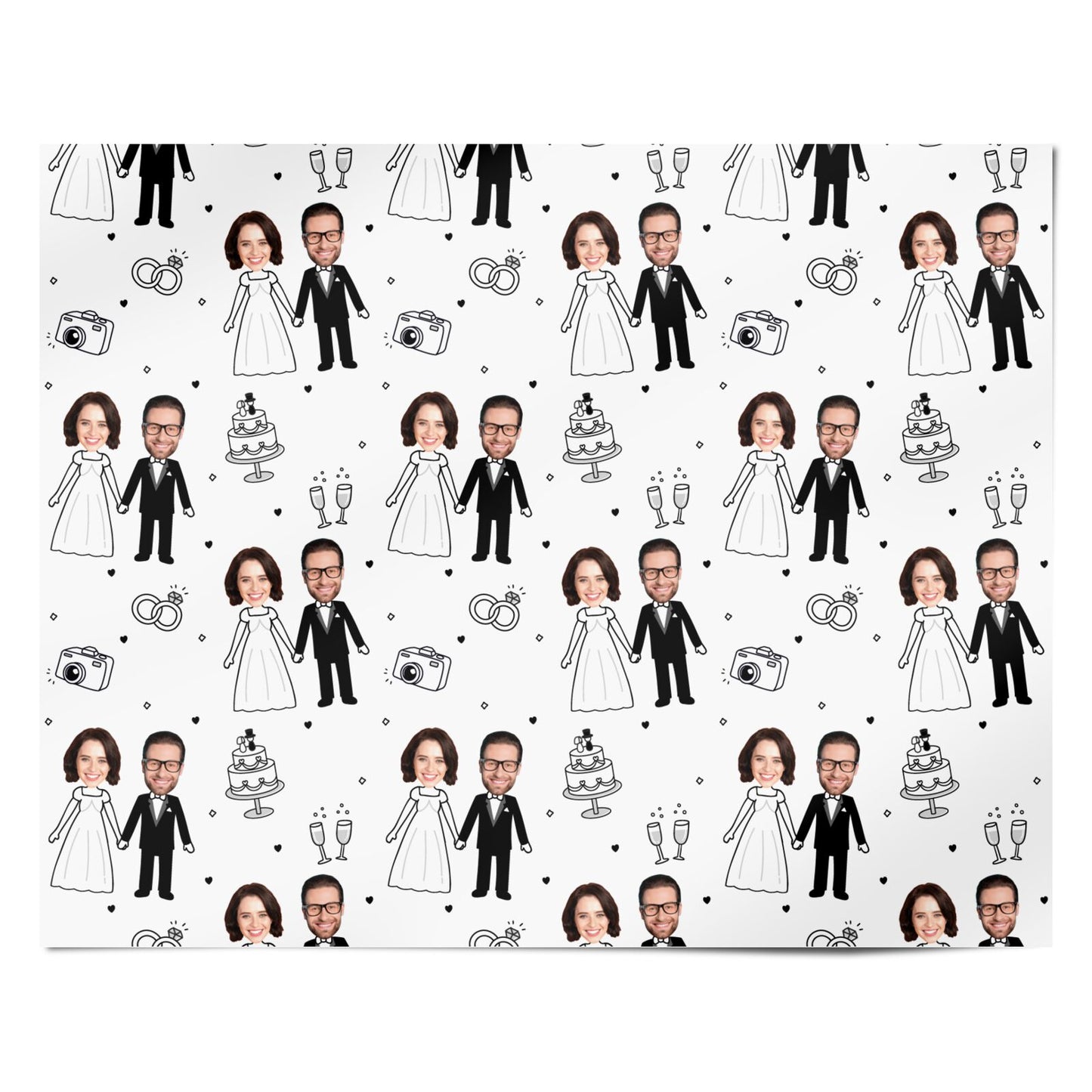 Personalised Wedding Couple Photo Personalised Wrapping Paper Alternative