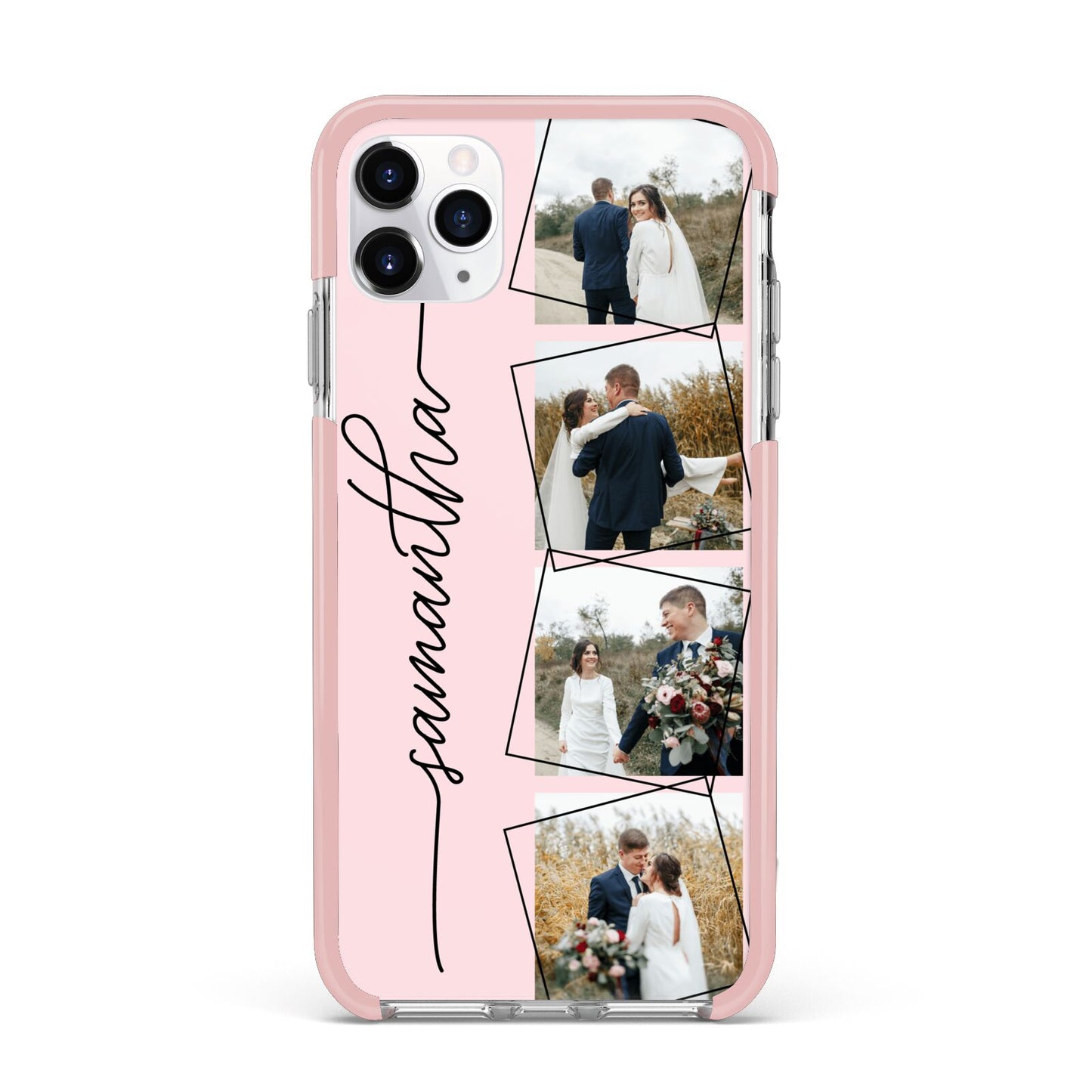 Personalised Wedding Photo Collage Design iPhone 11 Pro Max Impact Pink Edge Case