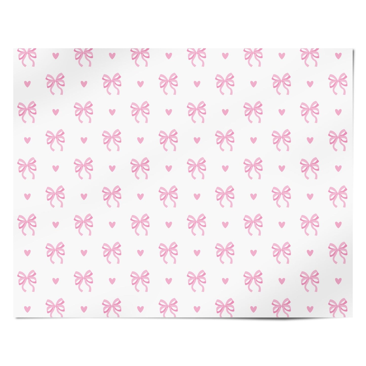 Pink Bow and Heart Personalised Wrapping Paper Alternative