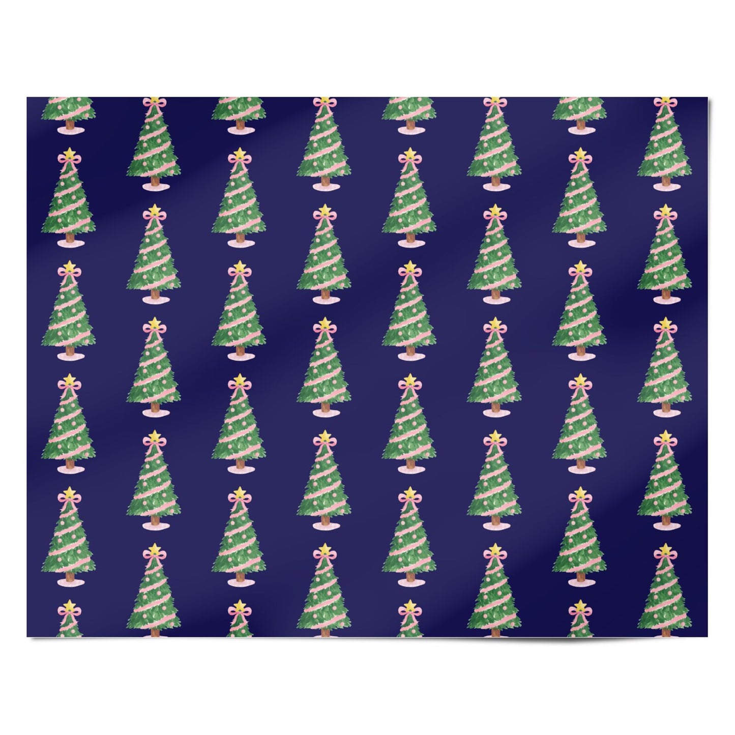 Pink Garland Christmas Tree Personalised Wrapping Paper Alternative