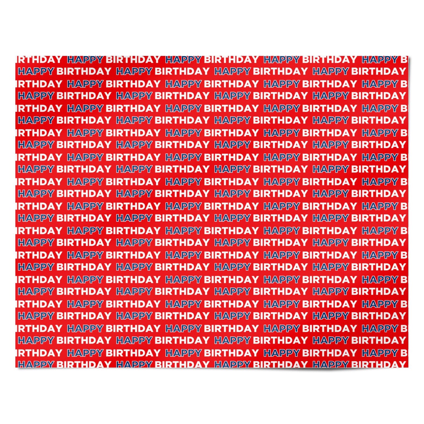 Red and White Birthday Text Pattern Personalised Wrapping Paper Alternative