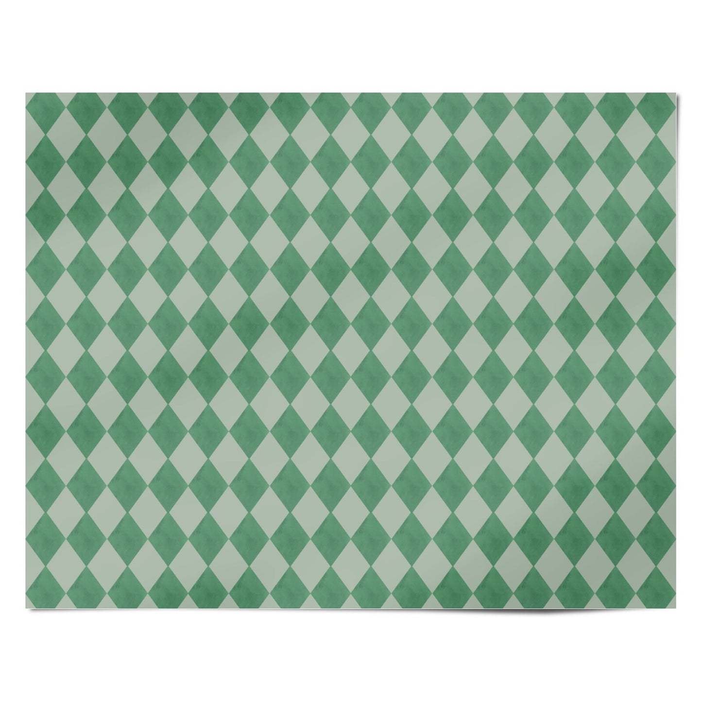 Sage Harlequin Diamond Personalised Wrapping Paper Alternative