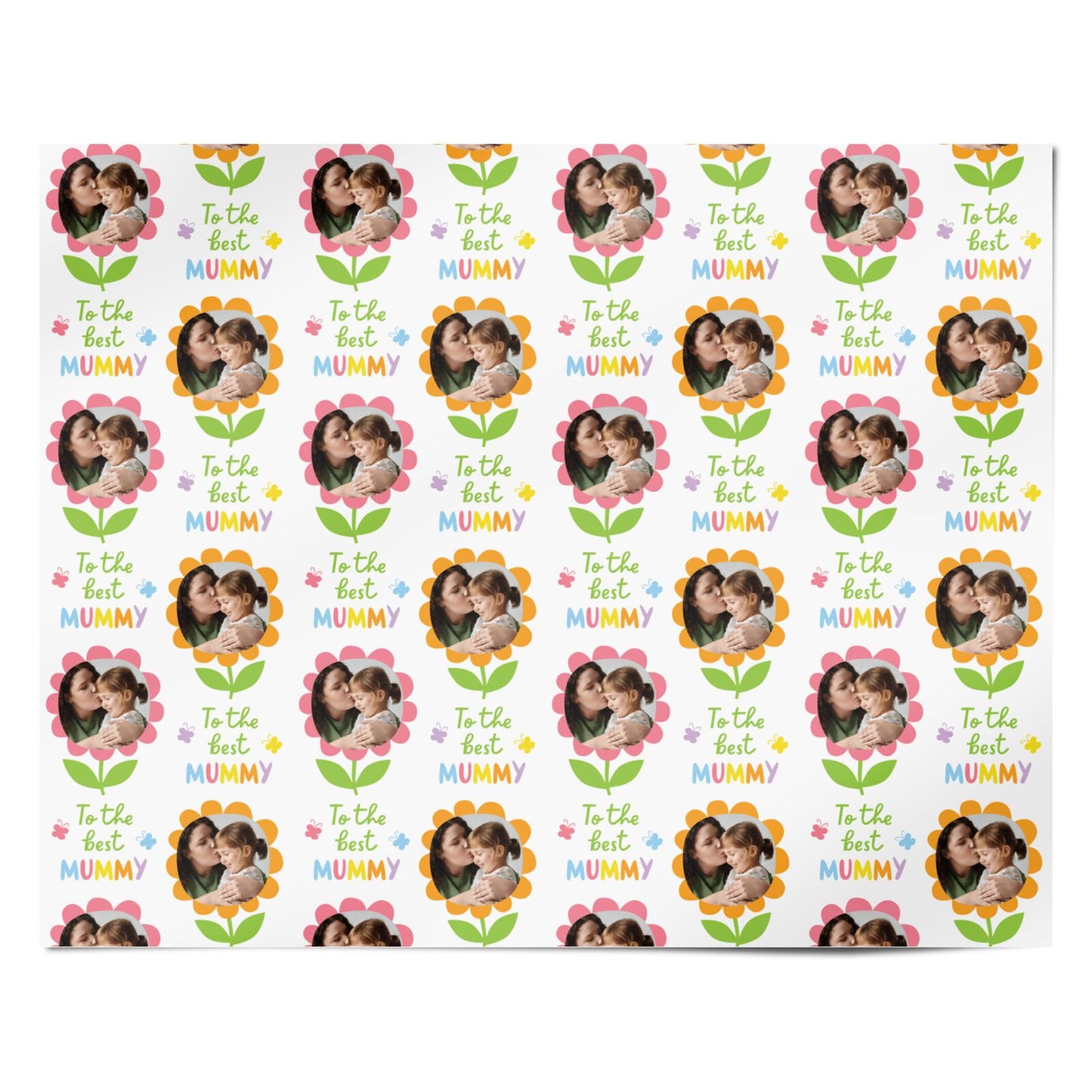 To The Best Mummy Floral Photo Design Personalised Wrapping Paper Alternative