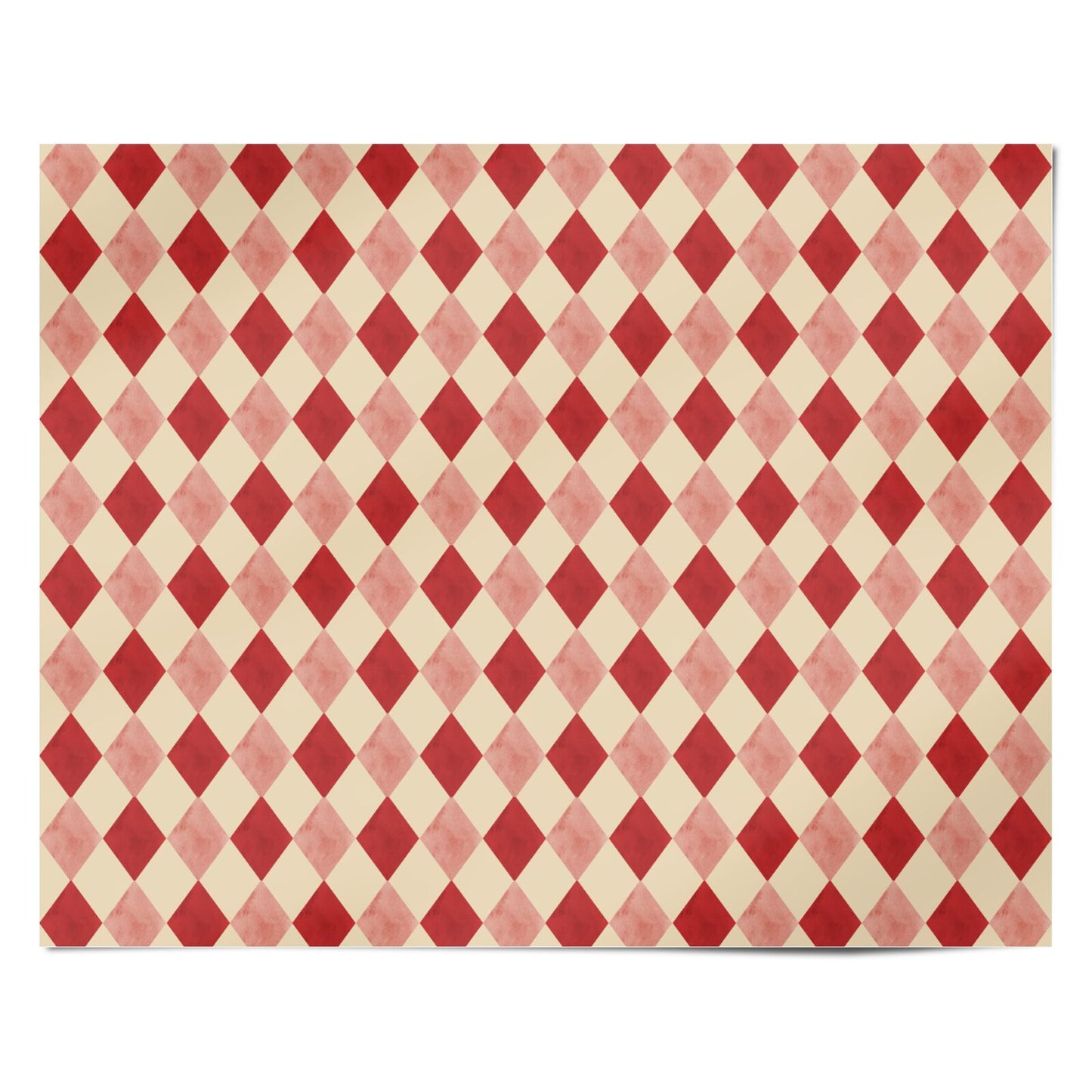 Vintage Red Harlequin Diamond Personalised Wrapping Paper Alternative