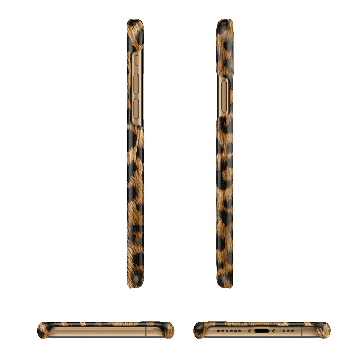 Wild Leopard Print iPhone 13 3D Snap Case Angle Images