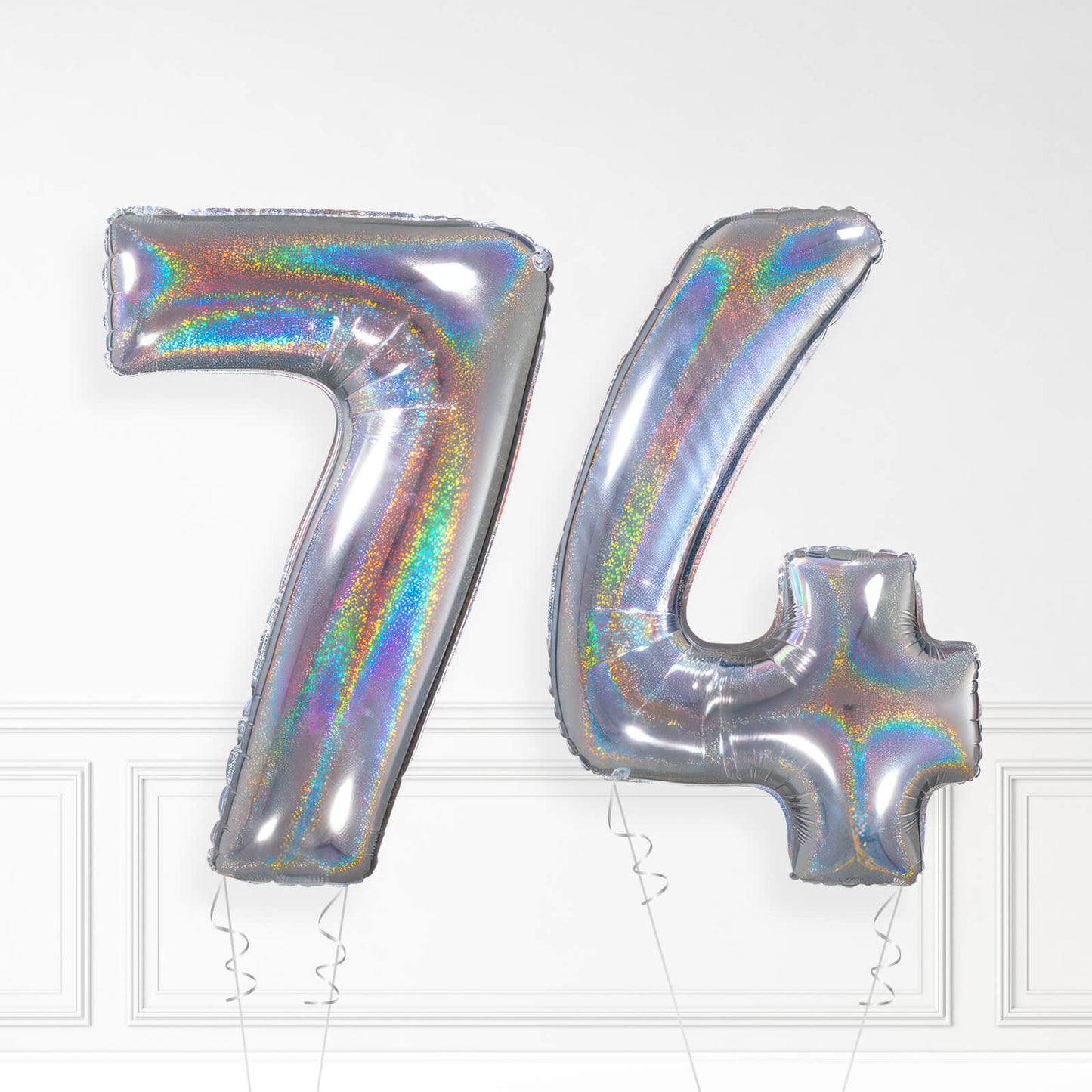 Inflated Holographic Foil Number Balloon