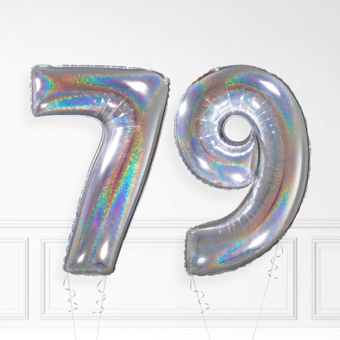 Inflated Holographic Foil Number Balloon