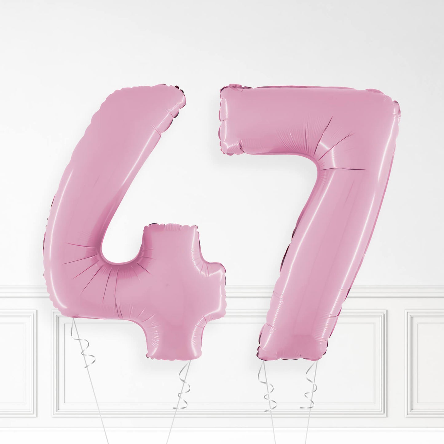 Inflated Pastel Pink Foil Number Balloon