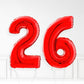 Inflated Red Foil Number Balloon