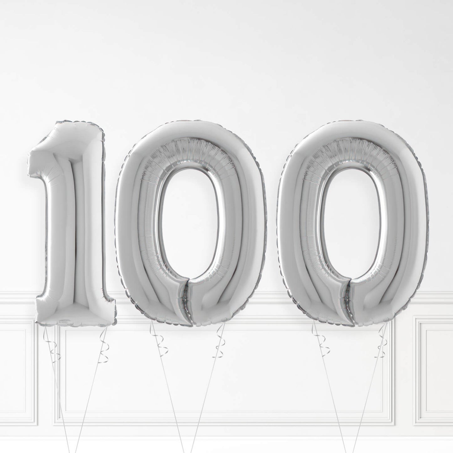 Inflated Silver Foil Number Balloon